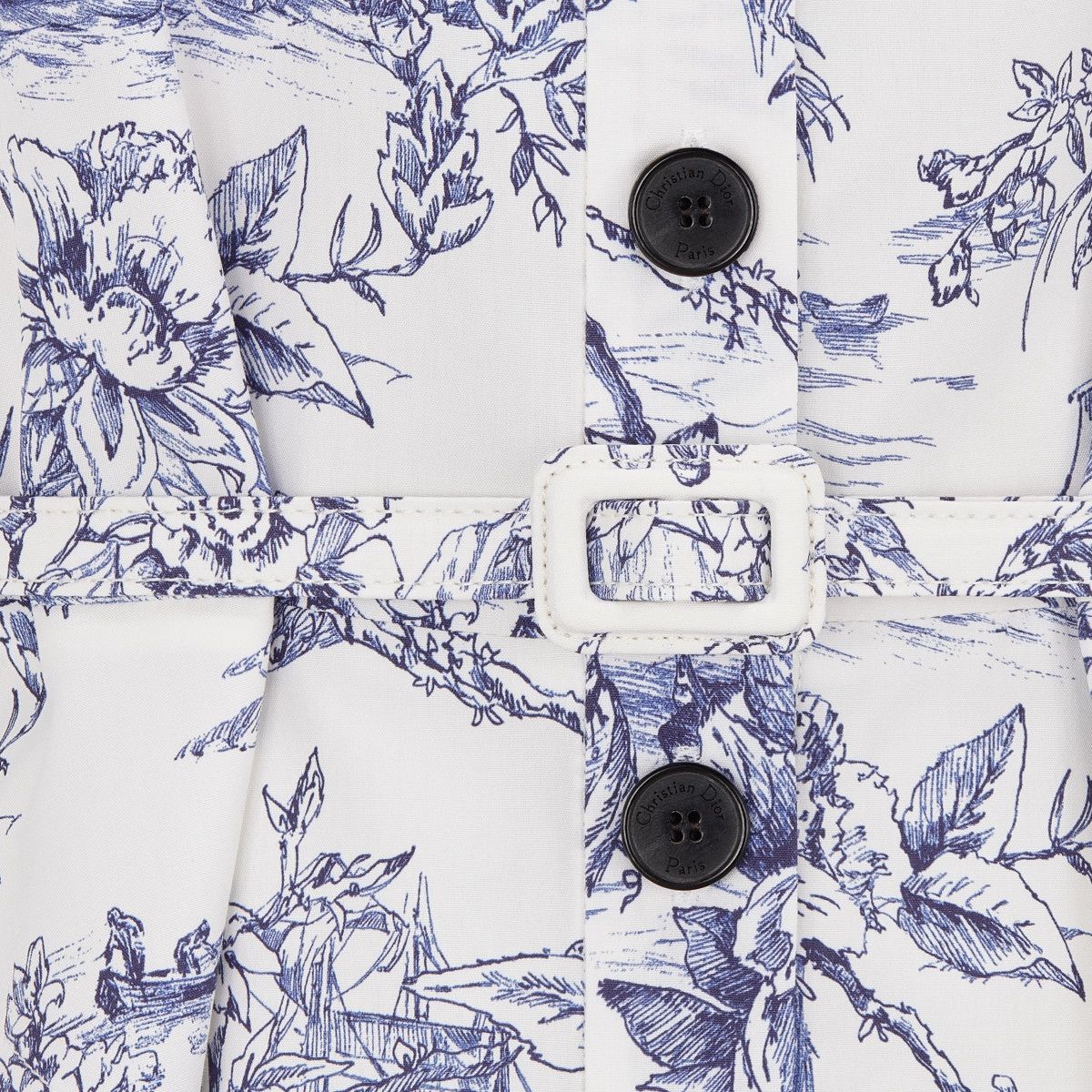 dior dress blue and white Vintage 1956 Christian Dior Couture Blue Floral Silk Portrait Collar New  Look Dress
