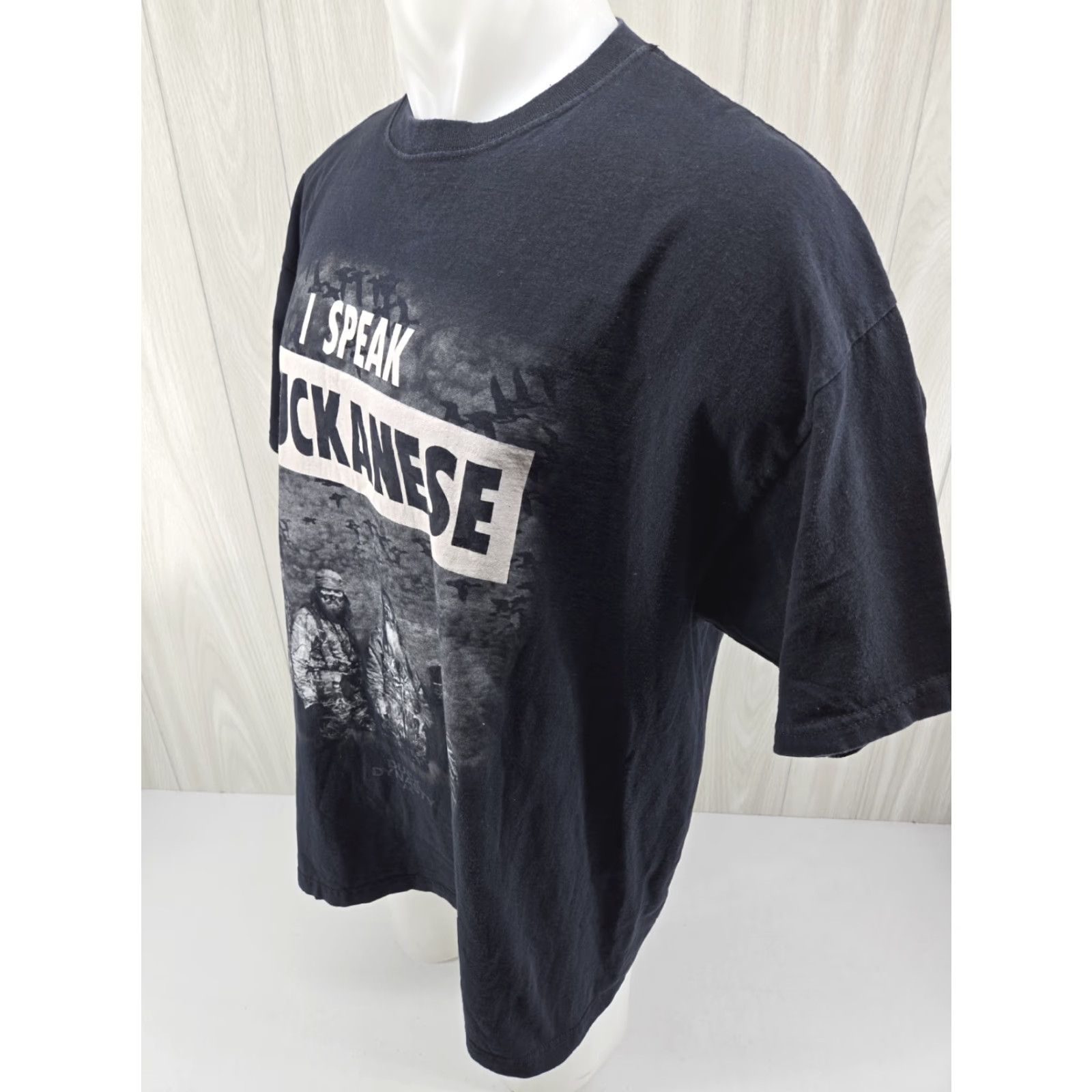 Vintage VINTAGE Duck Dynasty Shirt 2XL I Speak DUCKANESE Men Black 100% Cotton Graphic Tee Size US XXL / EU 58 / 5 - 5 Thumbnail