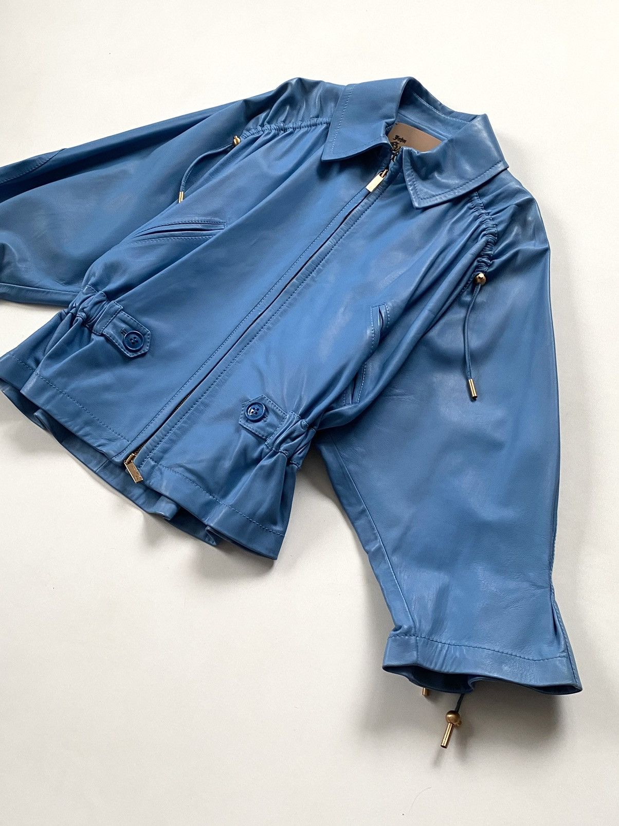 Dior 🔥Rare John Galliano 2000s Lambskin Blue Leather Jacket Size S / US 4 / IT 40 - 6 Thumbnail