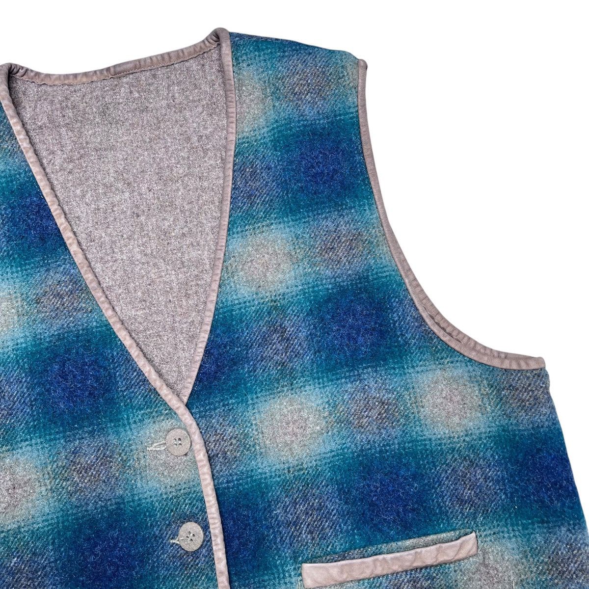 L.L. Bean × Vintage 80s L.L. Bean Green Brown Plaid Wool Reversible Hunting Vest Size XL / US 12-14 / IT 48-50 - 8 Thumbnail