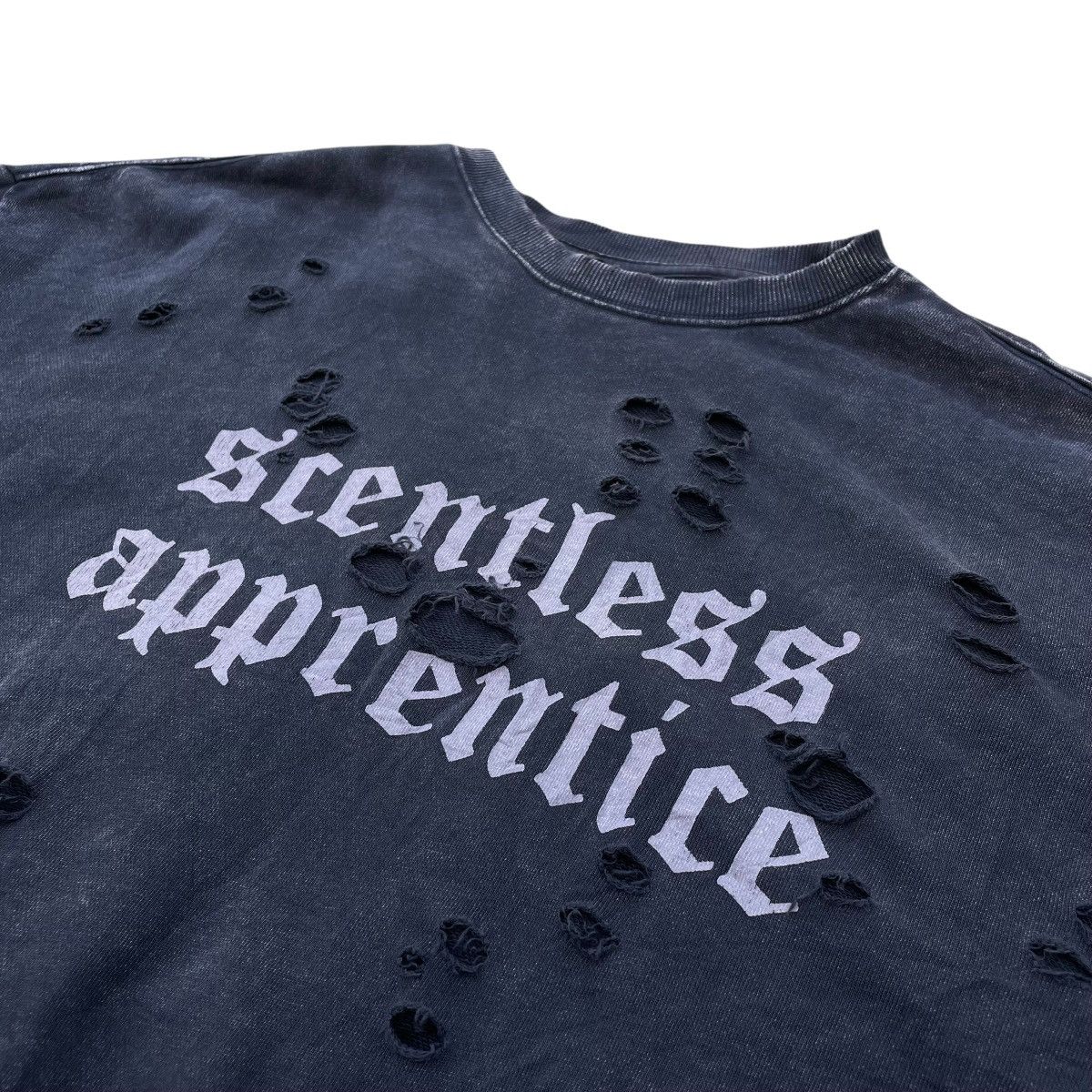 Number (N)ine 🇯🇵 HALHAM SCENTLESS APPRENTICE NIRVANA DESTROYED TSHIRT Size US XL / EU 56 / 4 - 6 Thumbnail
