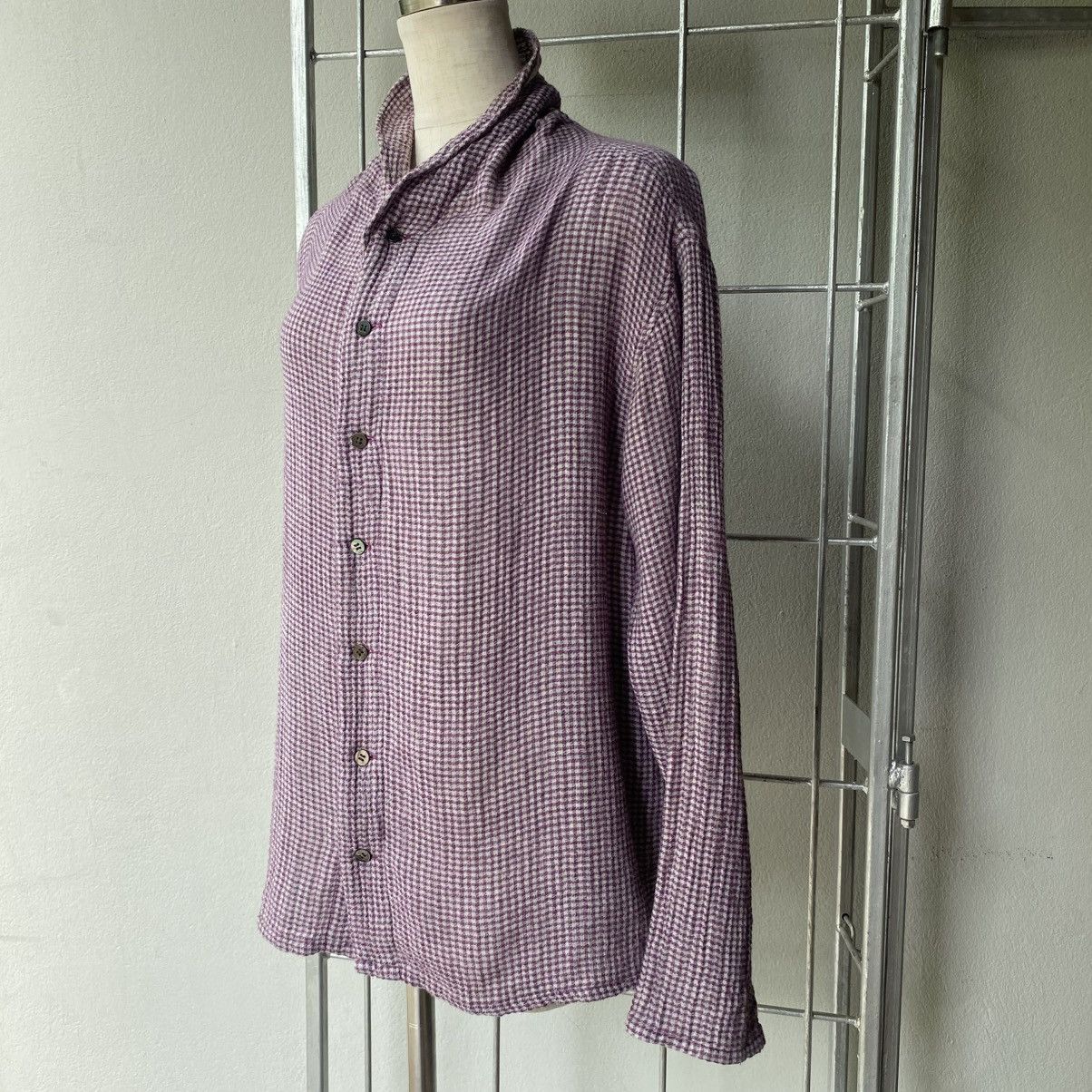 Issey Miyake Plantation Textured Check Shirt Size M / US 6-8 / IT 42-44 - 14 Thumbnail