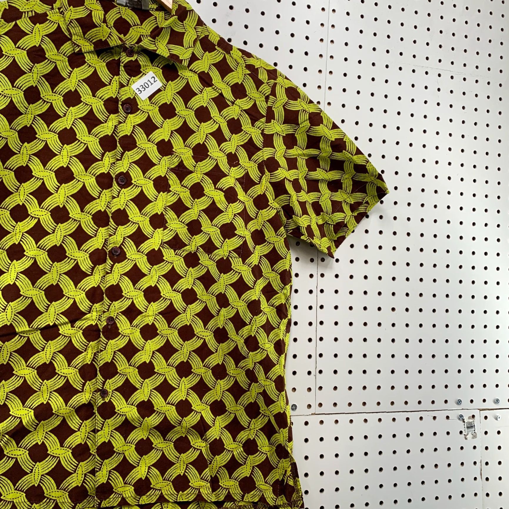 Vintage VINTAGE OKAI Button Shirt Mens Small Brown Yellow Chain Link Pattern Herringbone 22x28.5 90s Mens Shirt Size US S / EU 44-46 / 1 - 3 Thumbnail