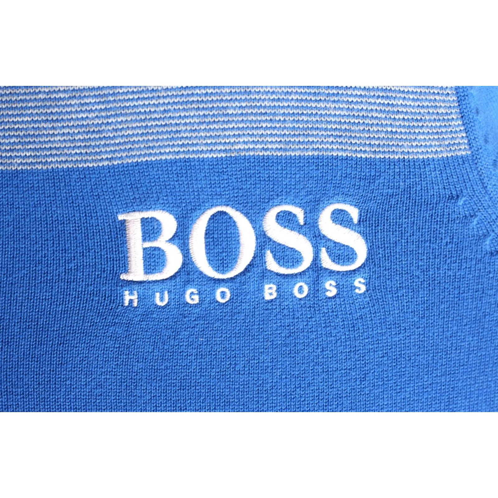 Hugo Boss HUGO BOSS Jumper Men Green Label High Neck 1/4 Zip Knit Cotton Blue Size M Size US M / EU 48-50 / 2 - 6 Thumbnail