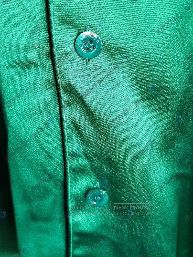 Balenciaga Balenciaga Green Long Sleeve Sleep Shirt Size XS / US 0-2 / IT 36-38 - 7 Thumbnail