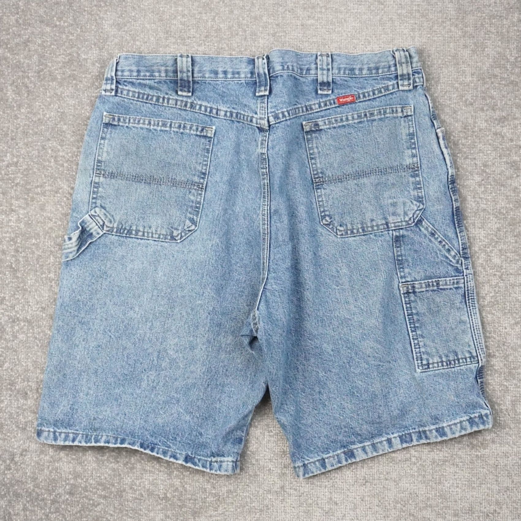 Wrangler Wrangler Cargo Mens 38x10 Blue Denim Medium Wash Shorts Size US 38 / EU 54 - 2 Thumbnail