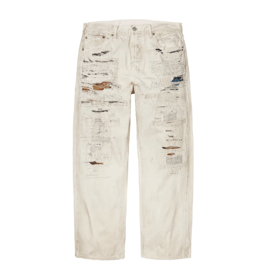 Maison Margiela × Supreme Supreme MM6 Margiela Distressed Loose Fit Selvedge Jean Size US 34 / EU 50 - 1 Thumbnail