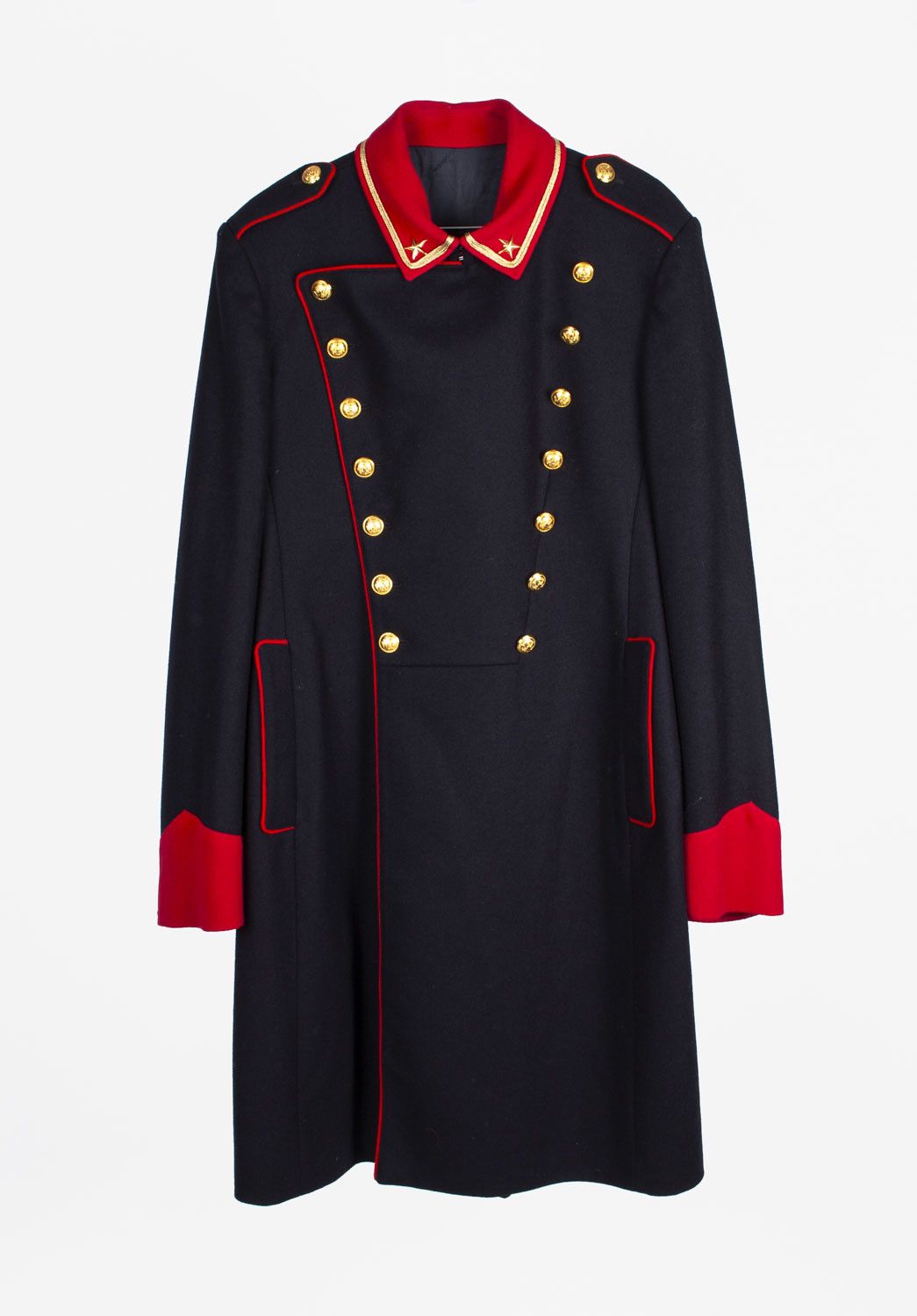 Dolce & Gabbana Dolce Gabbana Men Coat Vintage Military Officer Long, IT48/M Size US M / EU 48-50 / 2 - 1 Thumbnail