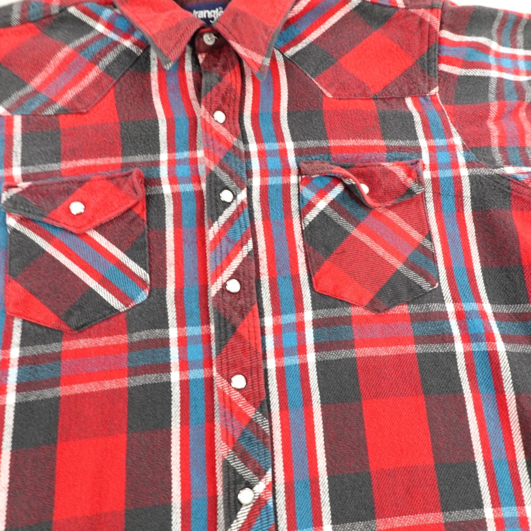 Wrangler VINTAGE Wrangler Shirt XL Red Plaid Western Pearl Snap X-Long Tail 90s Mens Shirt Size US XL / EU 56 / 4 - 3 Thumbnail