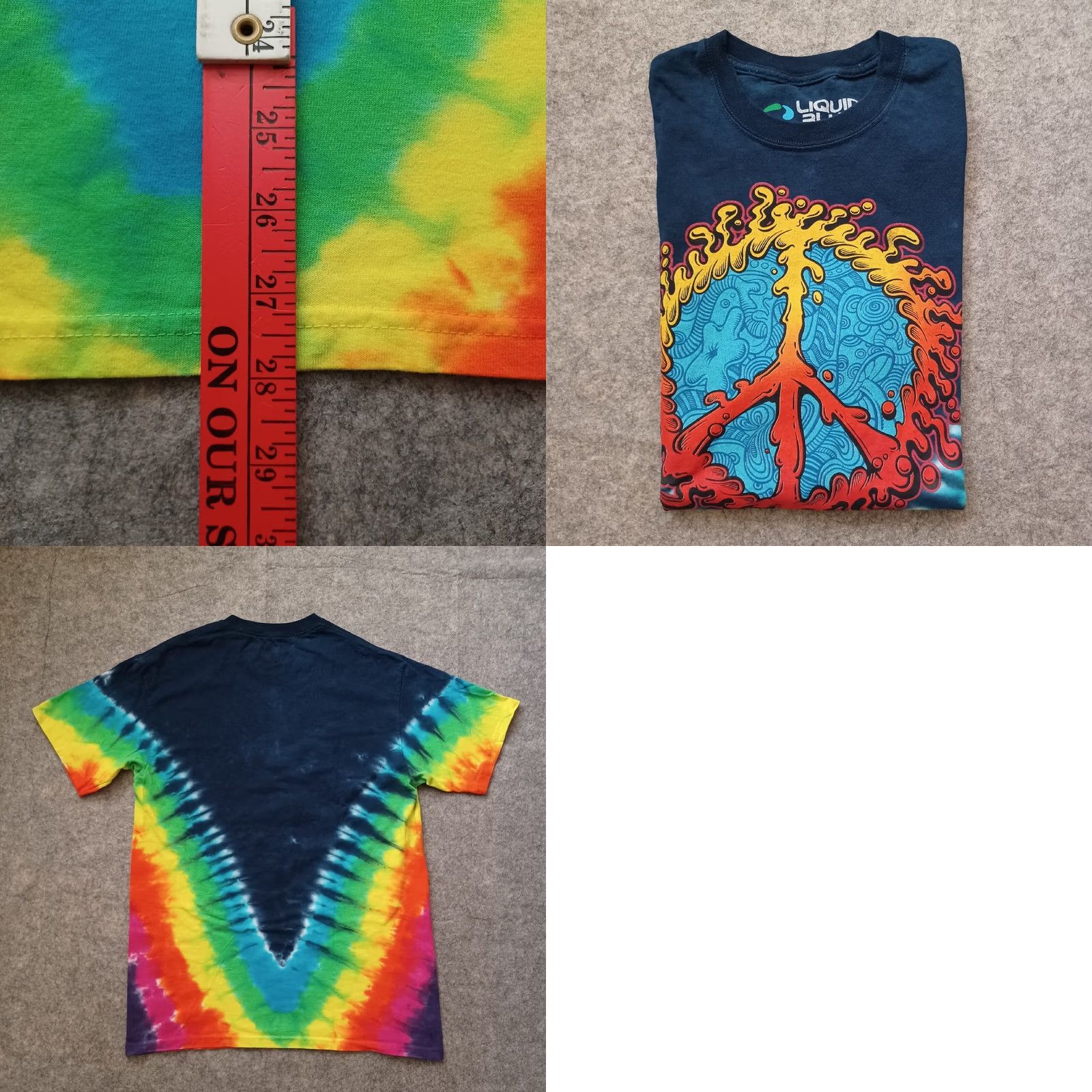 Liquid Blue Liquid Blue Peace Amoeba T Shirt Mens Medium Multicolor Tie Dye Short Sleeve Size US M / EU 48-50 / 2 - 8 Thumbnail