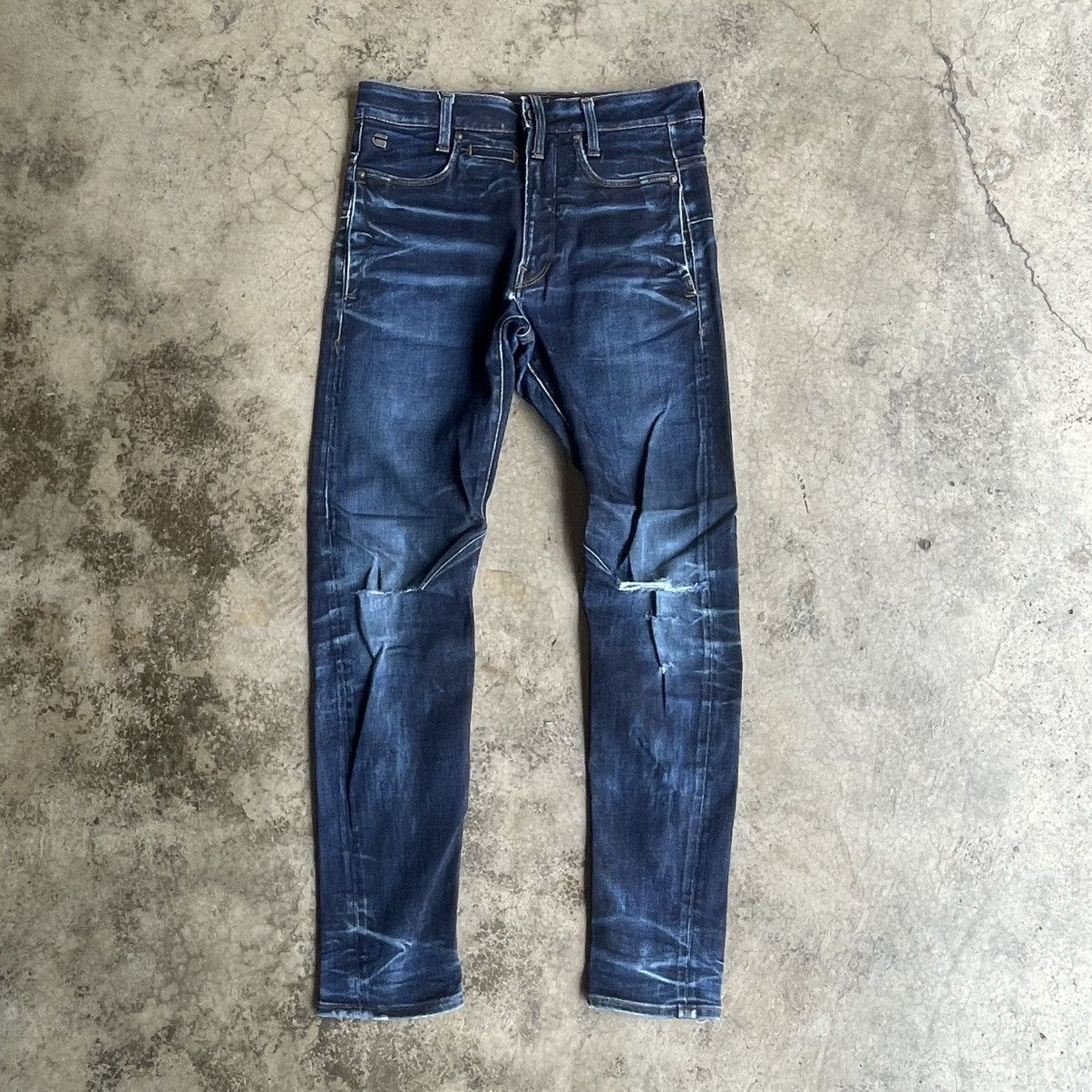G-Star 🔥🇯🇵G Star Stoned Washed Ripped Distress Skinny Bikers Jeans Size US 30 / EU 46 - 1 Thumbnail