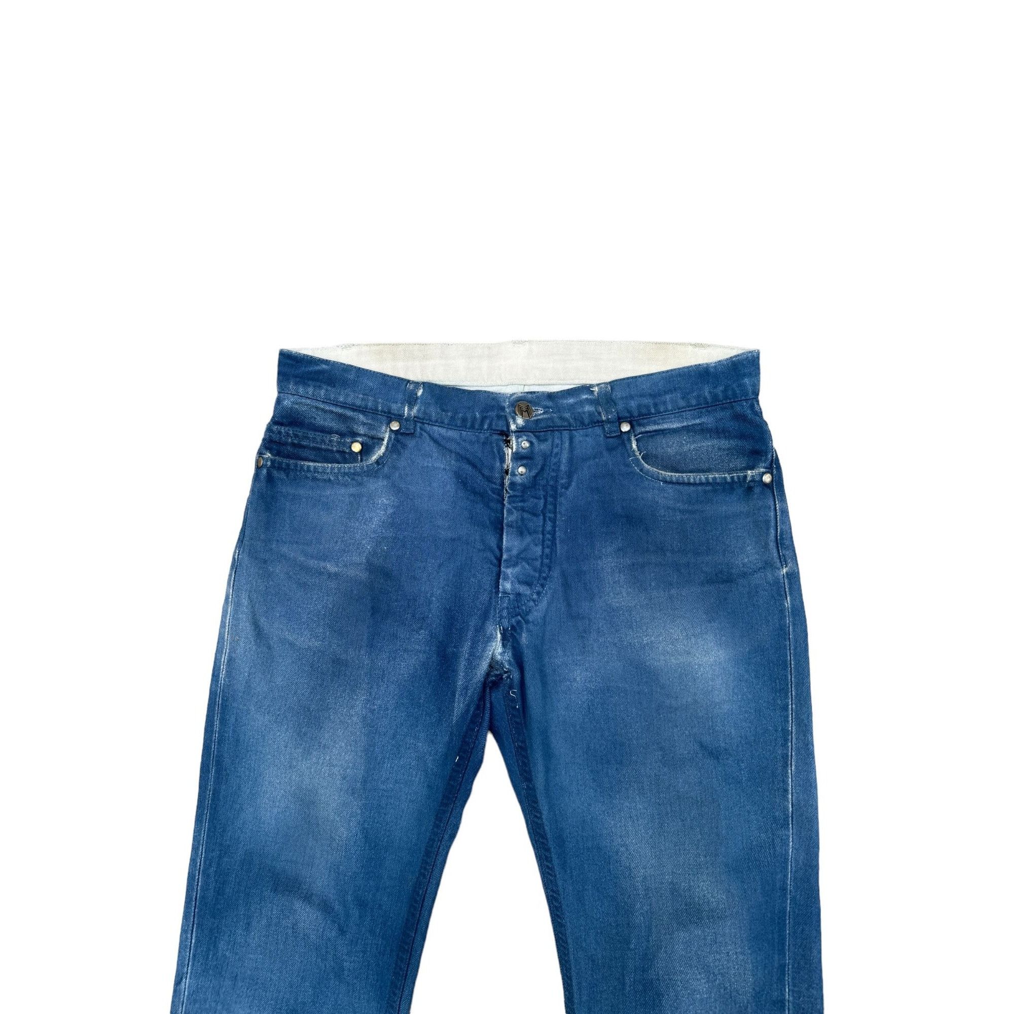 Maison Margiela Vintage Blue Painted Denim Jeans Size US 30 / EU 46 - 4 Thumbnail