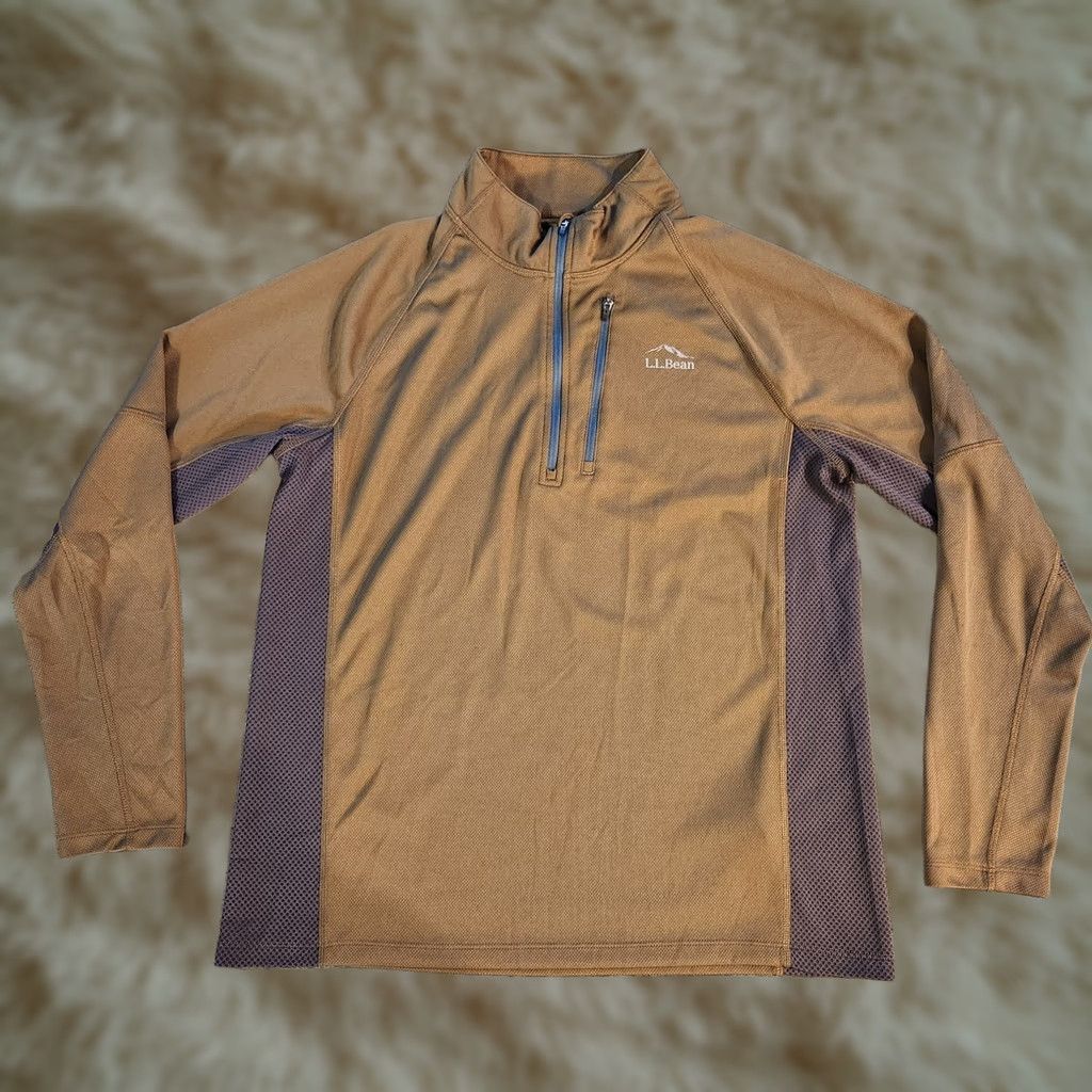 Vintage VINTAGE L.L. Bean Ridge Runner 1/4 Zip Pullover Men M Olive Performance Slight Fitted Shirt Size US M / EU 48-50 / 2 - 1 Thumbnail