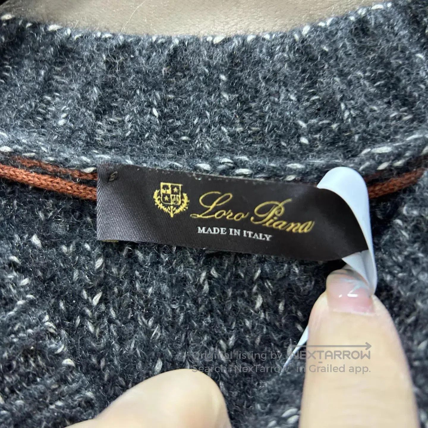 Loro Piana Gray Textured Knit Sweater with Crew Neck - Size M. Size US M / EU 48-50 / 2 - 3 Thumbnail