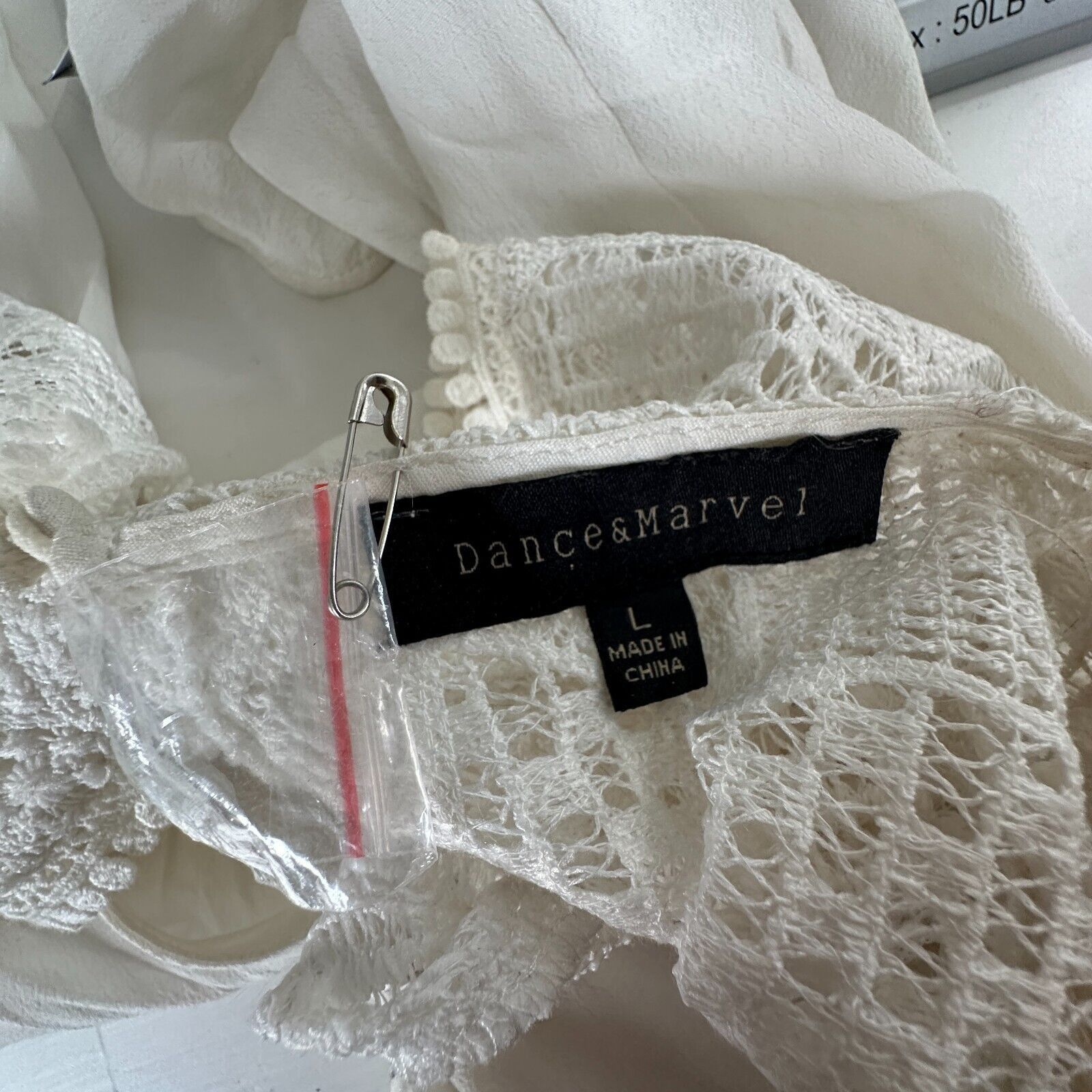 Other Dance & Marvel Ivory Front Deep V Button Open Back Romper L Size 36" / US 14 / IT 50 - 9 Thumbnail