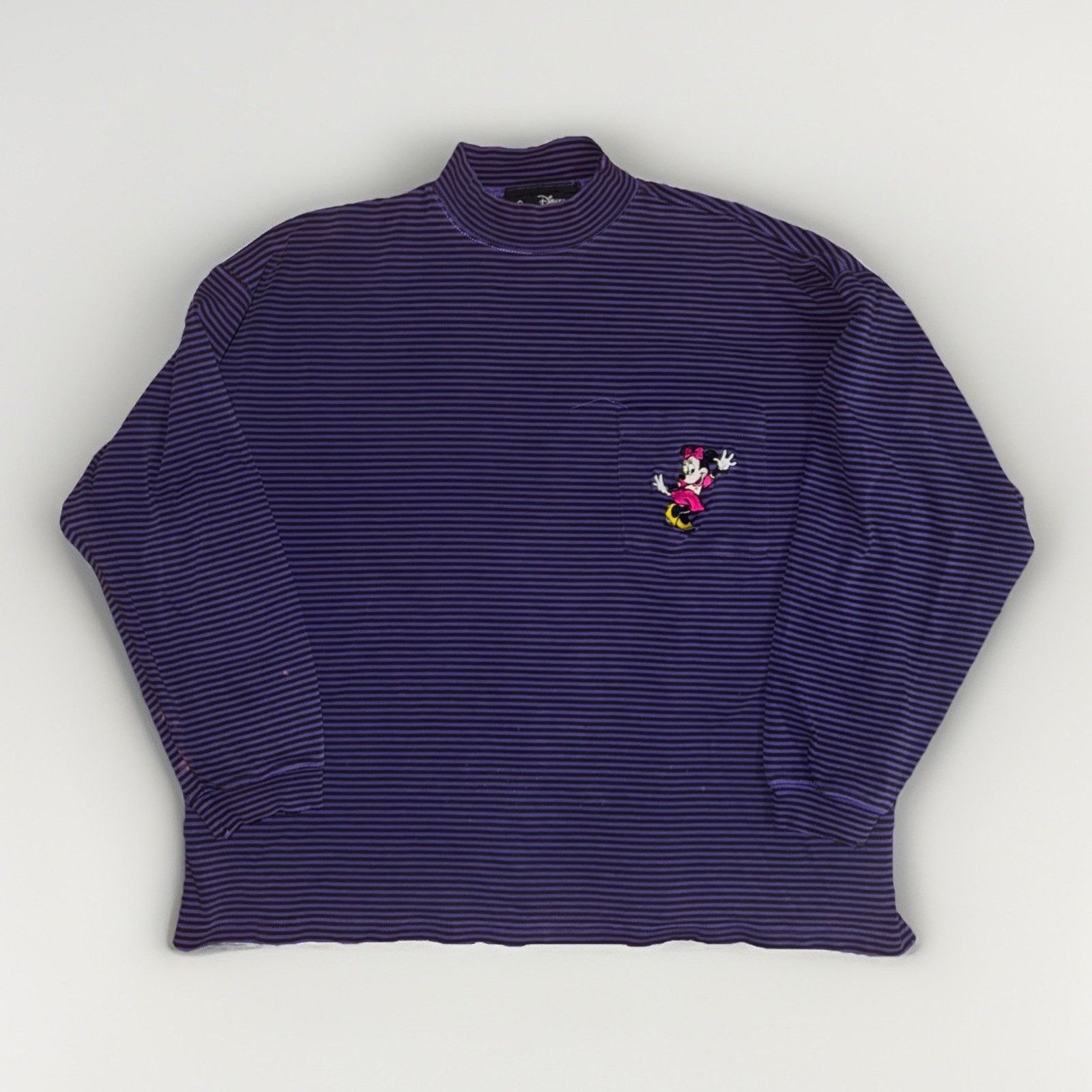 Disney × Vintage Disney Minnie Mouse Striped Mockneck Purple XL Oversized Size US XL / EU 56 / 4 - 1 Thumbnail