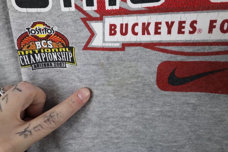 Nike × Vintage Vintage Nike Championship State University Football Hoodie Size US L / EU 52-54 / 3 - 12 Thumbnail