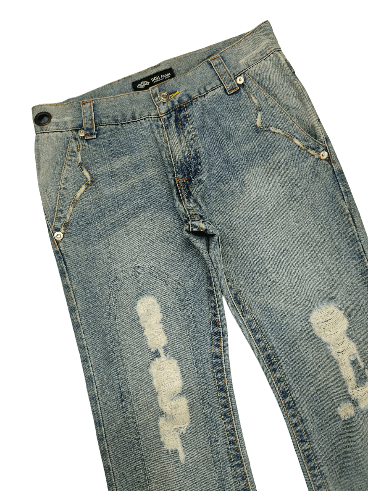 If Six Was Nine Flare Jeans Doll Distress Faded Boot Cut Y2k Mudmax Size US 30 / EU 46 - 5 Thumbnail