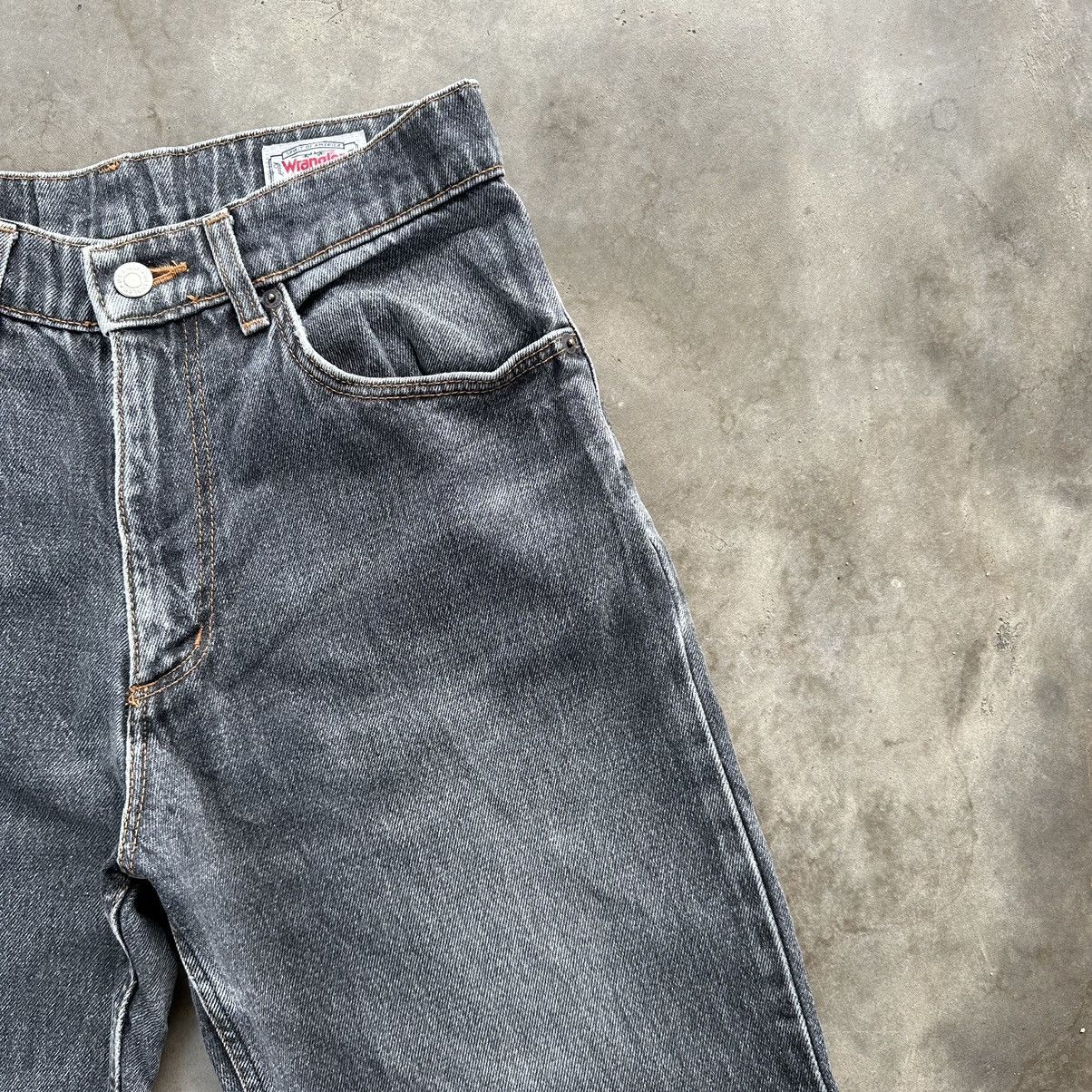 Japanese Brand Vintage Wrangler Faded Black Denim Jean Pant W28 Size US 28 / EU 44 - 5 Thumbnail