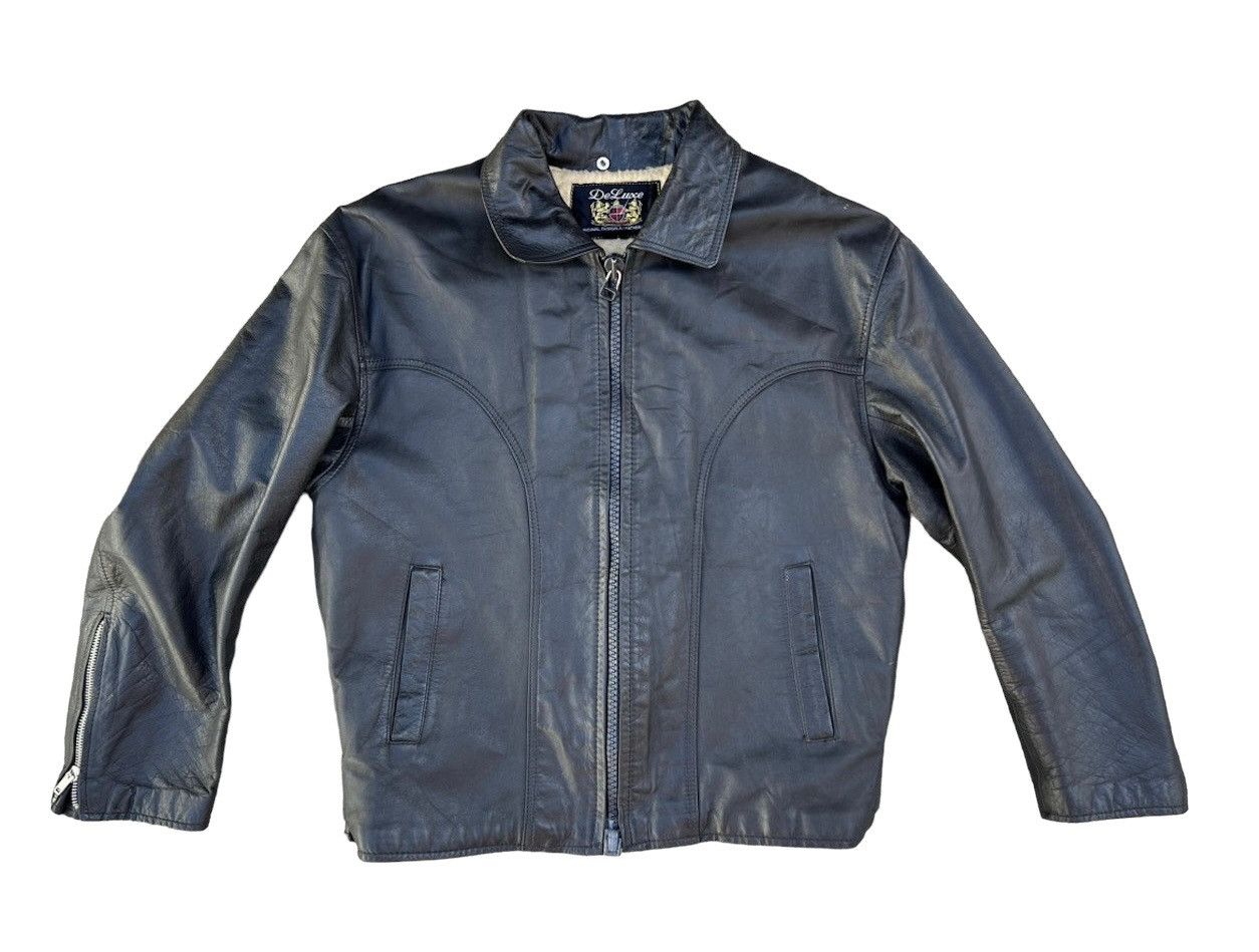 Deluxeware × Vintage Vintage Deluxe Japan Fade Black Leather Sherpa Jacket Size US M / EU 48-50 / 2 - 1 Thumbnail