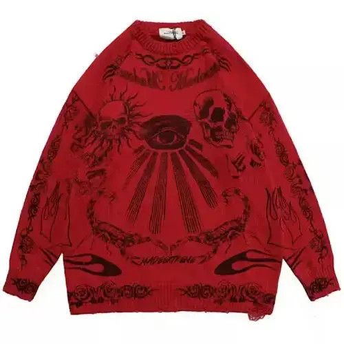 Other Demonic Print Knitwear Sweater Size US L / EU 52-54 / 3 - 2 Thumbnail