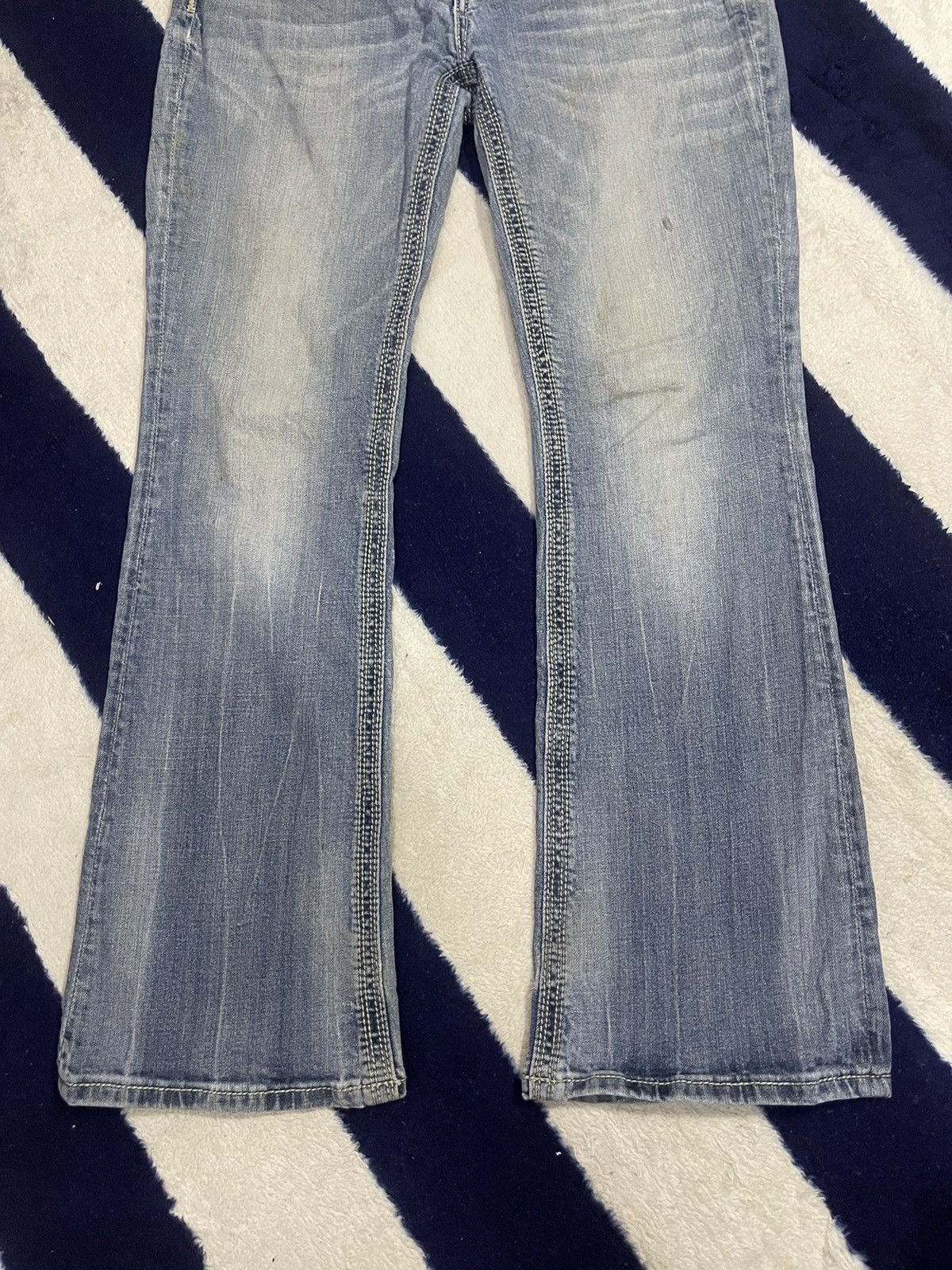 Japanese Brand Ne Rock for Express Distressed Flare Jeans (14) Size 33" - 17 Thumbnail
