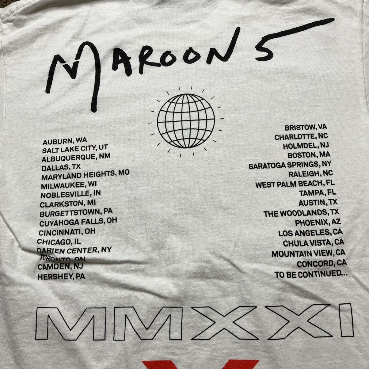 Band Tees × Gildan Maroon 5 North American 2021 Tour Band T Shirt Size US M / EU 48-50 / 2 - 4 Thumbnail