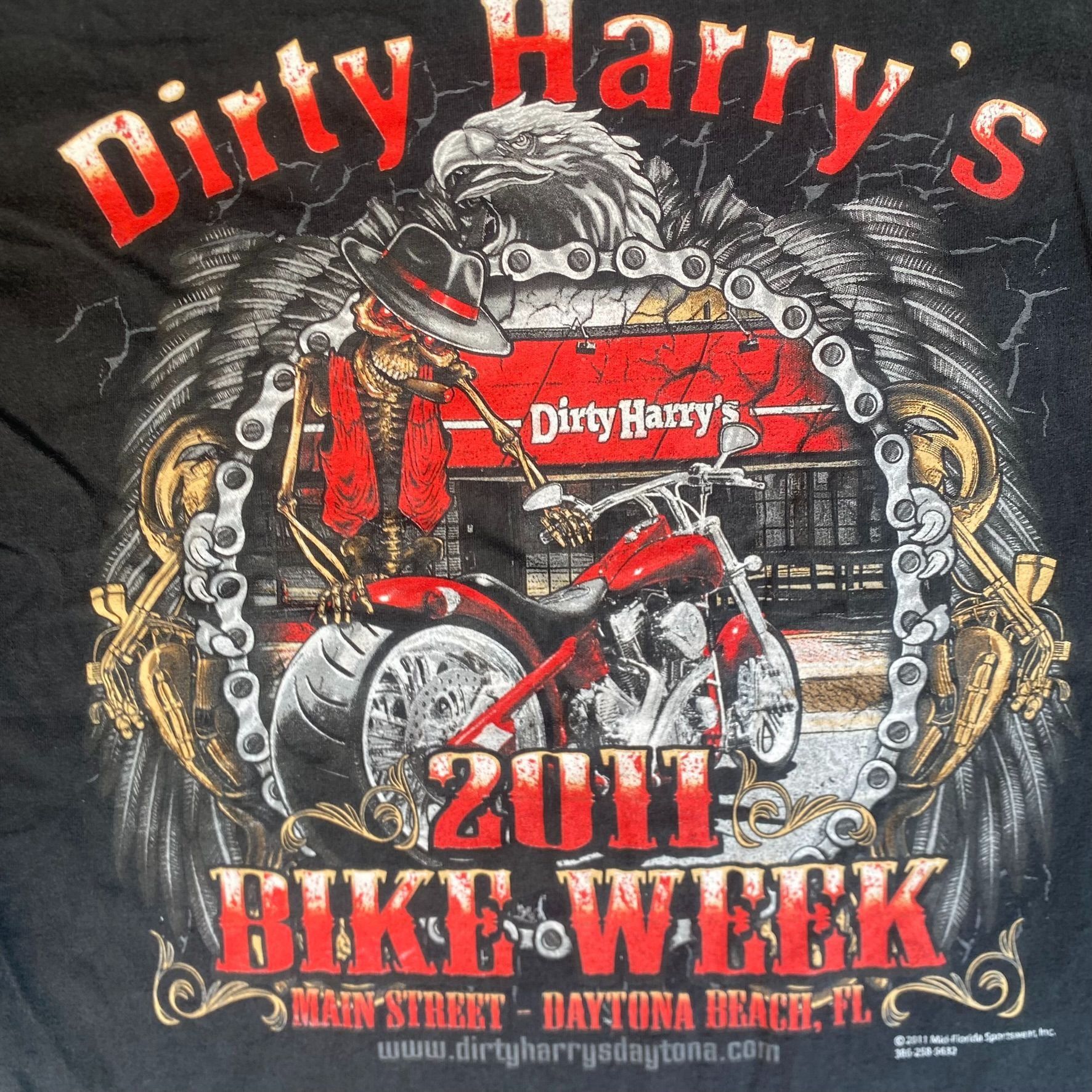 Hanes Vintage Y2K Bike Week Shirt Black Punk Biker Long Sleeve Tee Size US L / EU 52-54 / 3 - 8 Thumbnail