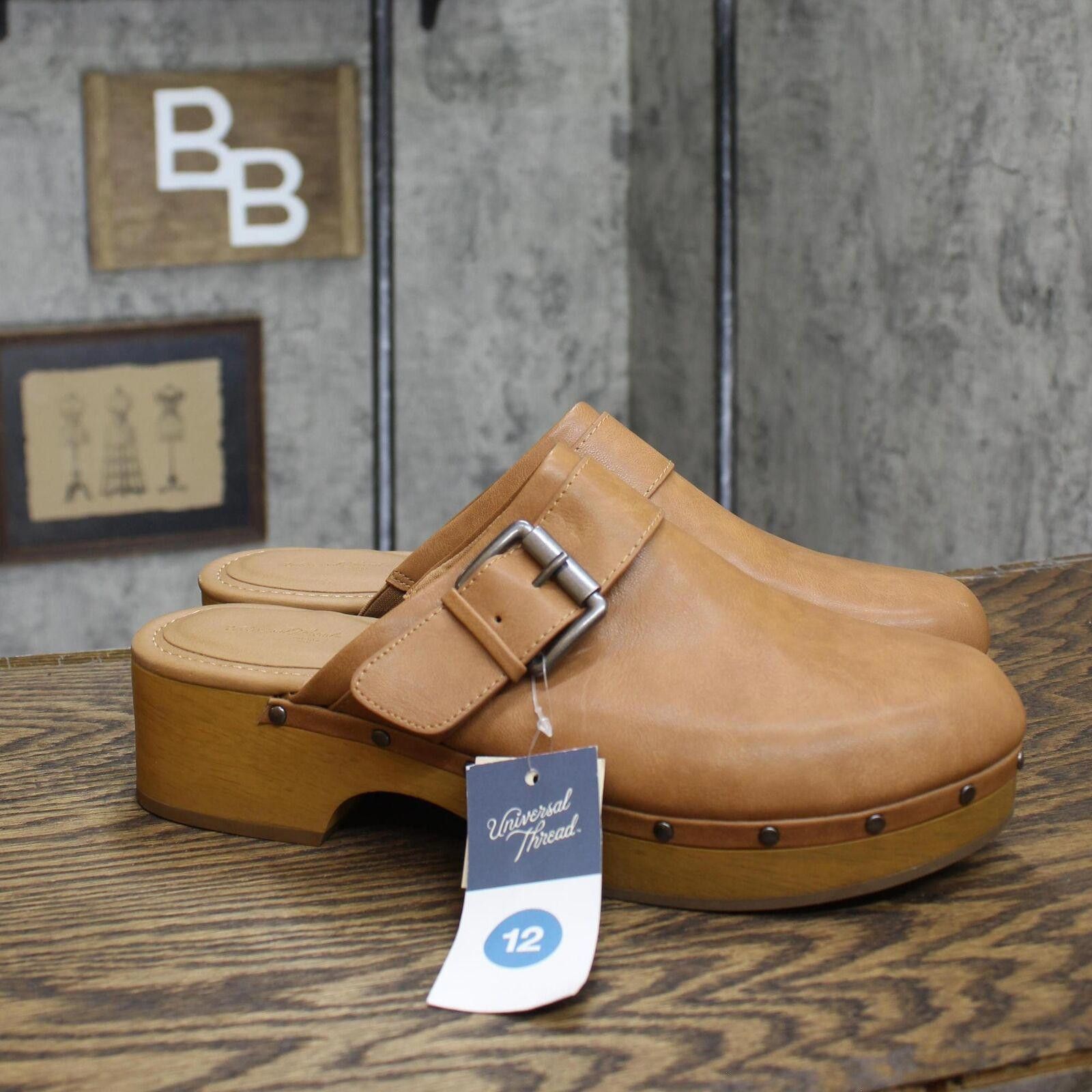 Designer NWT Universal Thread Clog Heels 87931710 Tan Brown 12M 12 M Size US 12 / IT 42 - 1 Thumbnail