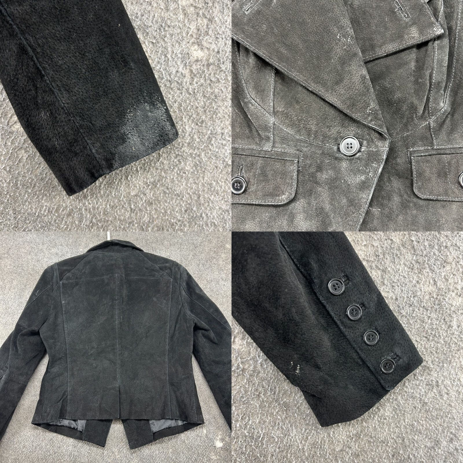 Vintage VINTAGE Leather King Jacket Womens XL Black Real Suede Genuine Single Breasted Crop Coat Size XL / US 12-14 / IT 48-50 - 8 Thumbnail
