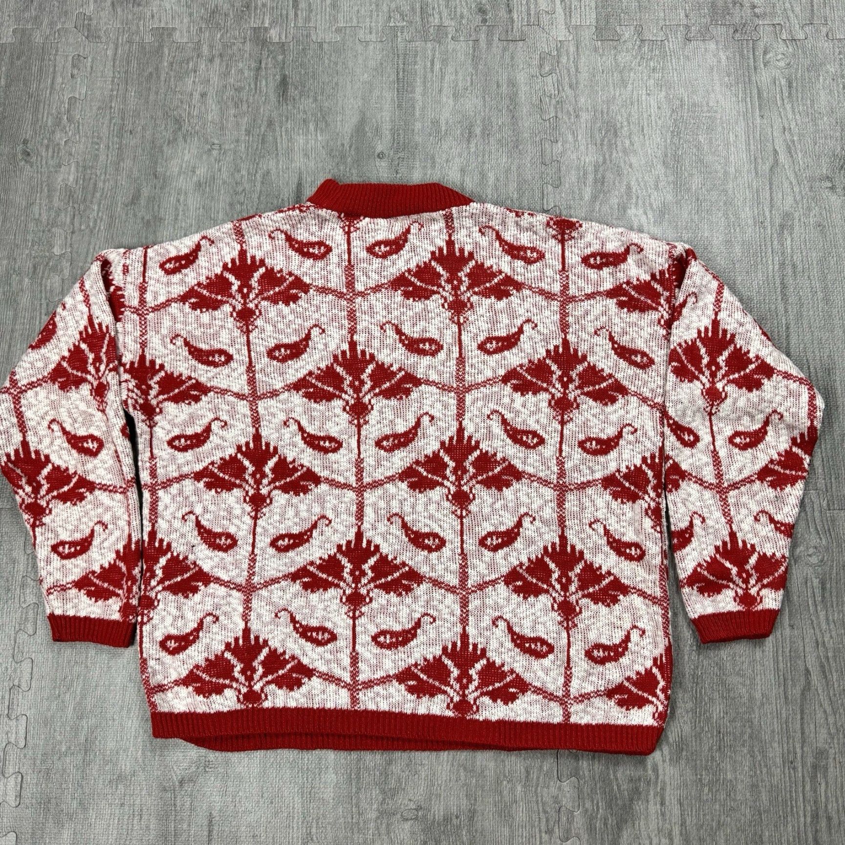 Vintage VINTAGE David Brett USA Made Paisley Knit Sweater Pullover Adult L Blue All Seasons Mens Size US L / EU 52-54 / 3 - 5 Thumbnail