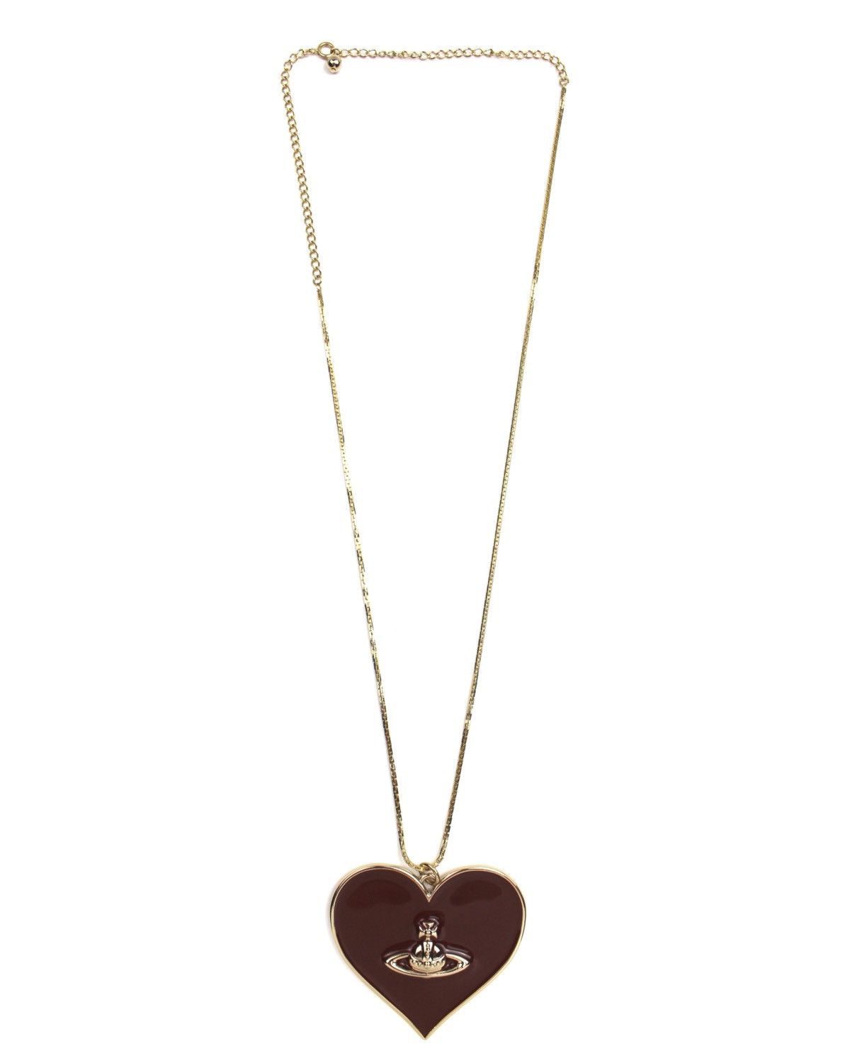 Vivienne Westwood 2000S VIVIENNE WESTWOOD BURGUNDY ORB HEART CHARM NECKLACE Size ONE SIZE - 2 Thumbnail