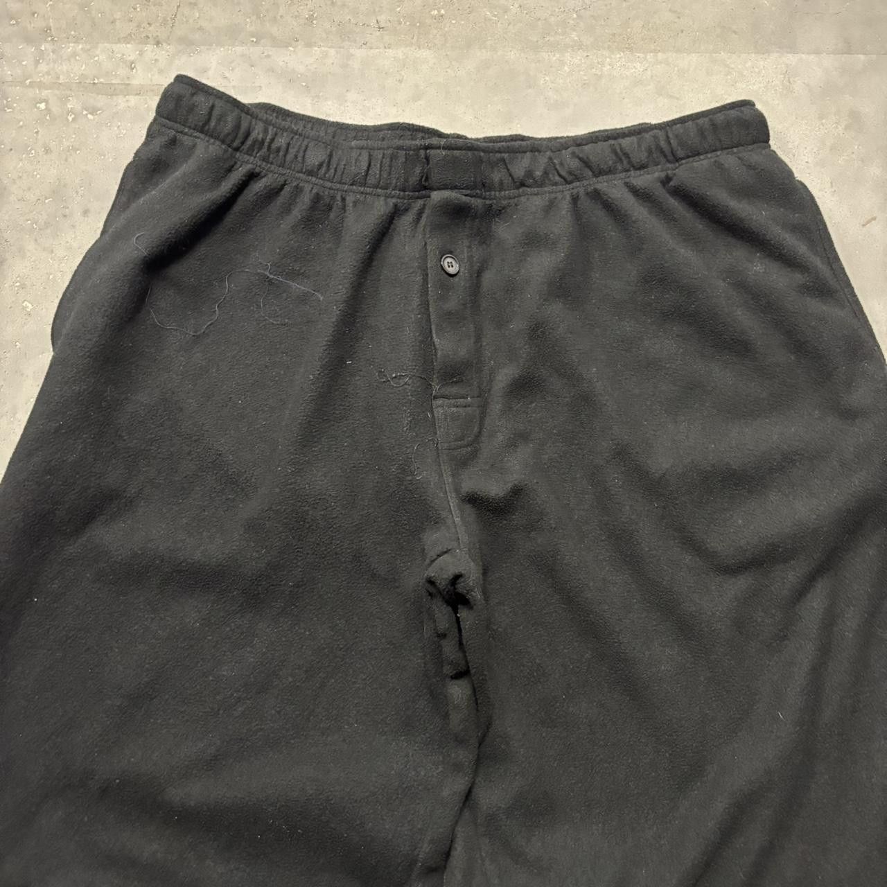 Japanese Brand × Vintage Crazy Vintage Y2K/2000s Baggy Black Fleece Comfy Skater Essential Sweatpants! Size US 36 / EU 52 - 4 Thumbnail