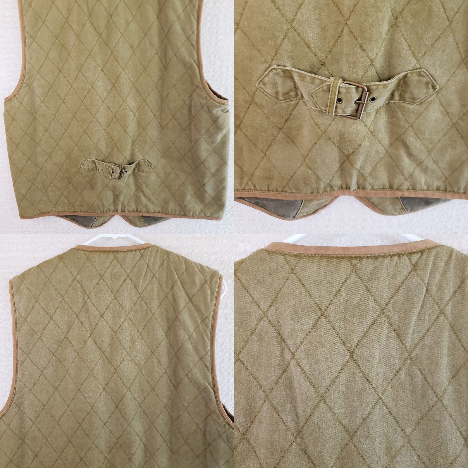 The Territory Ahead VINTAGE Territory Ahead Quilted Vest Mens L Green Cotton V Neck Button Front Hiking Size US L / EU 52-54 / 3 - 9 Thumbnail