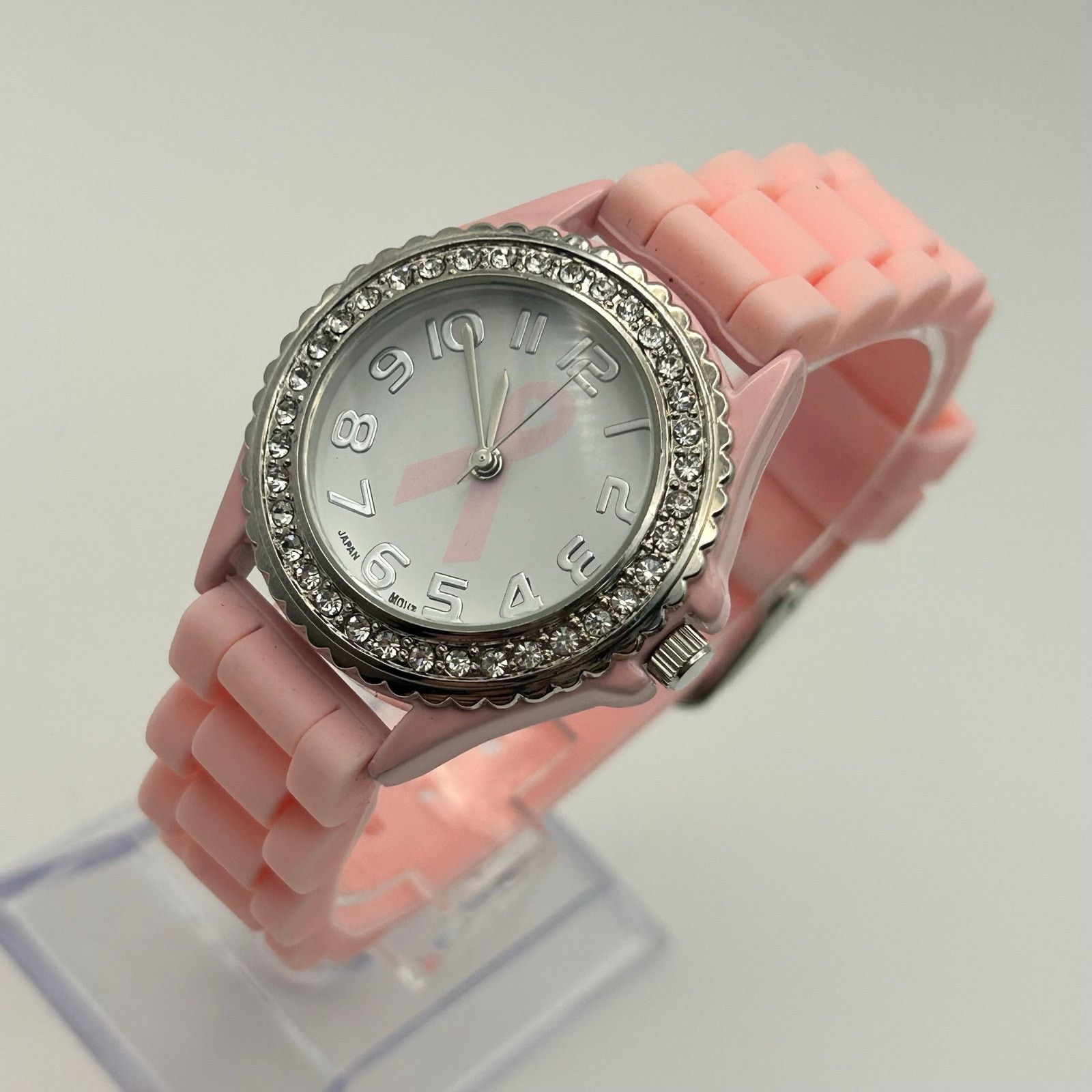 Geneva Geneva Crystal Rhinestone Breast Cancer Awareness Watch Size ONE SIZE - 3 Thumbnail