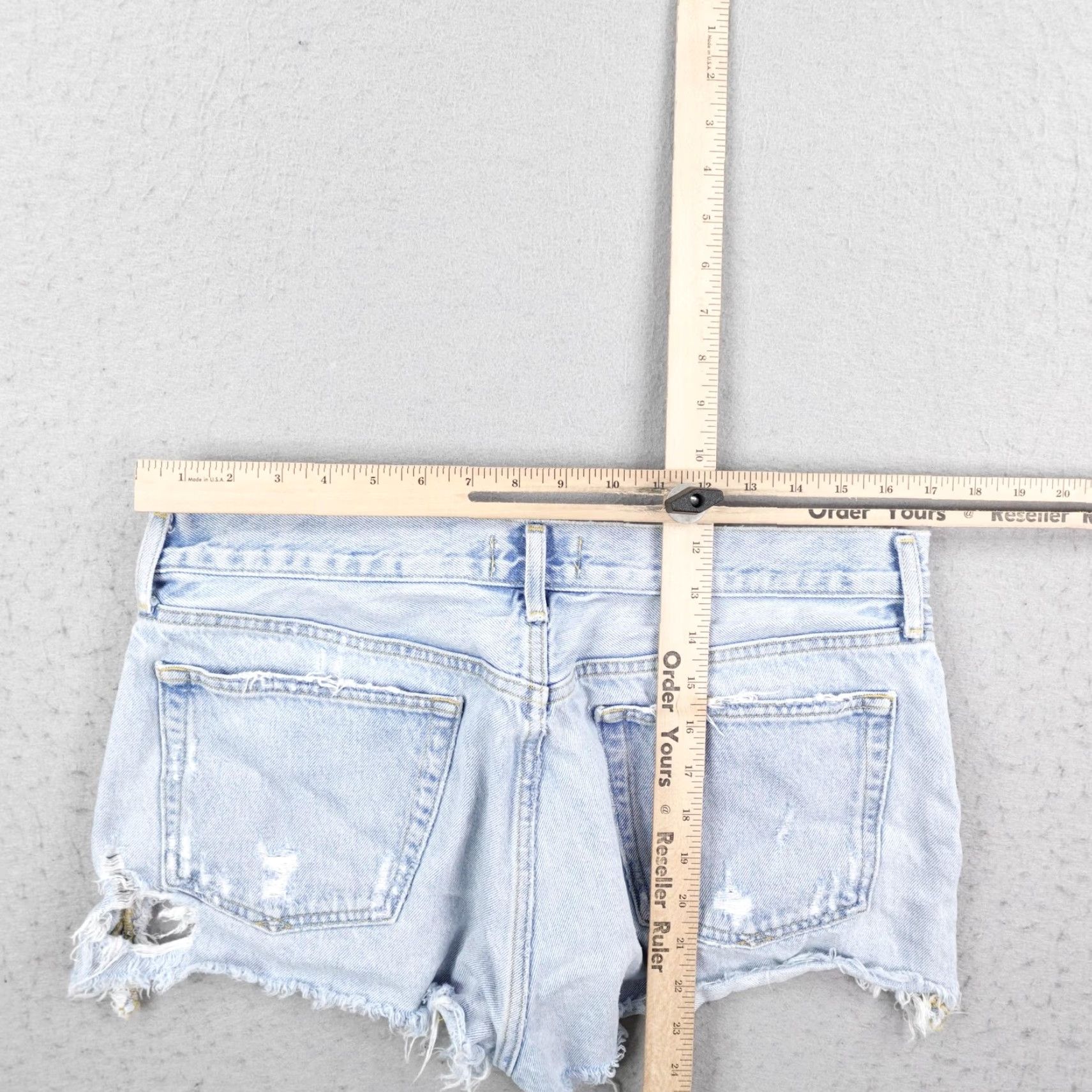Agolde VINTAGE AGOLDE Shorts Womens 31 Blue Parker Denim Jean Cutoff Distressed Button Fly Mini Size 24" / US 00 / IT 34 - 5 Thumbnail