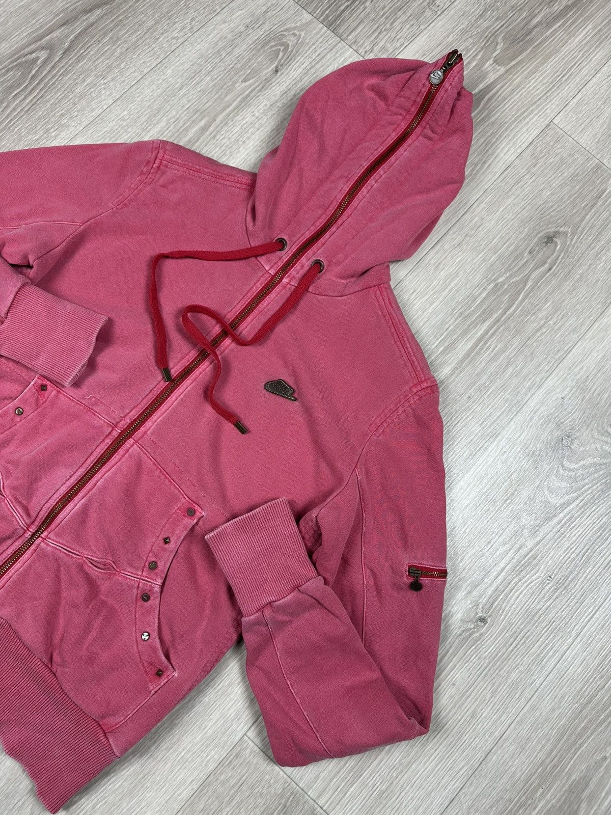 Nike × Vintage Vintage Nike Full Zip Up Pink Hoodie Size Women’s L Size L / US 10 / IT 46 - 2 Thumbnail