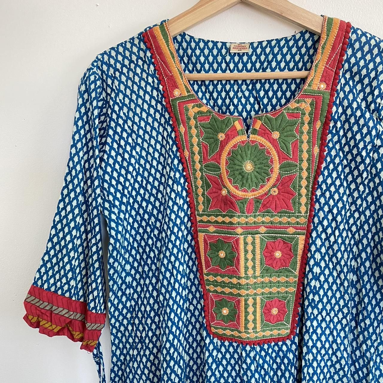 Designer INDIAN VINTAGE BOHO MIDI DRESS WOMENS STITCHED HANDMADE 44 Size M / US 6-8 / IT 42-44 - 4 Thumbnail
