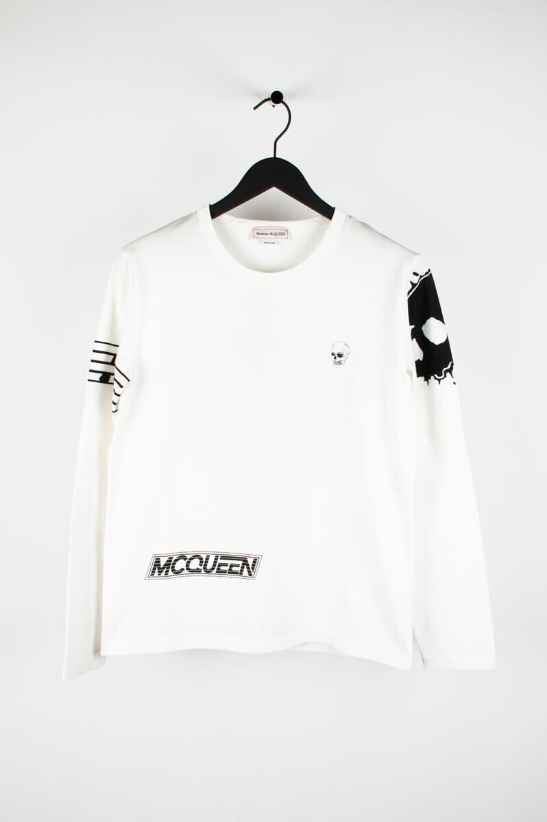 image of Alexander Mcqueen Original New Men White Top Sweatshirt (Size Medium)