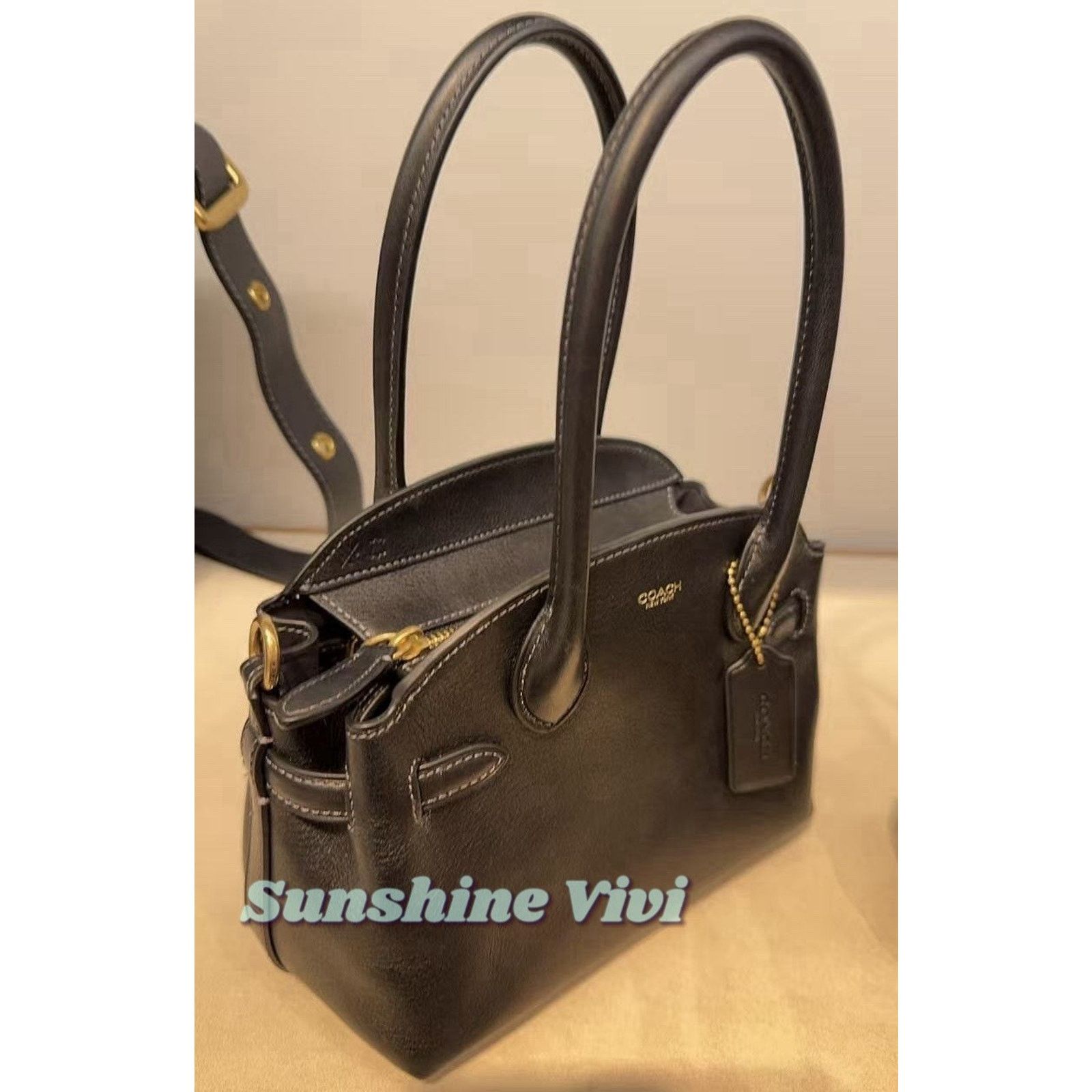 Coach NWT COACH Soft Empire Carryall Bag 21 CCY99 Leather Black Size ONE SIZE - 3 Thumbnail