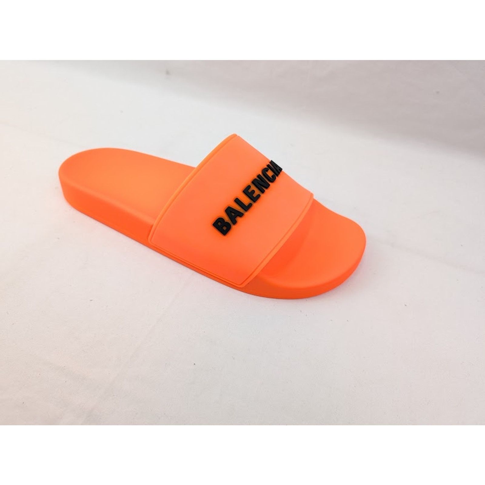 Balenciaga o1rshd1 Smooth Rubber Pool Logo Slide in Orange/Black Size US 9 / EU 42 - 2 Thumbnail