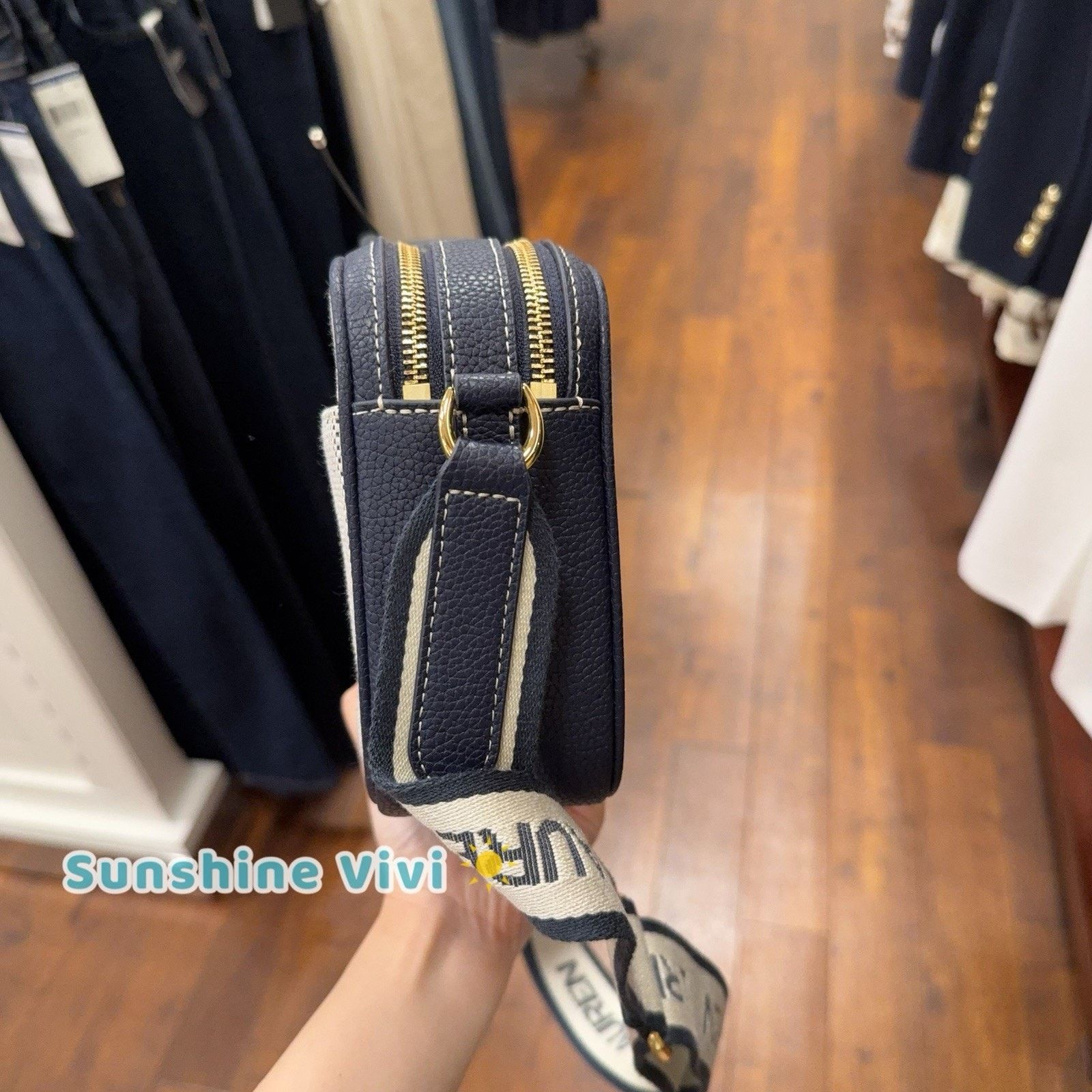 Lauren Ralph Lauren NWT Lauren Ralph Lauren Carrie Leather Crossbody Bag Blue Size ONE SIZE - 2 Thumbnail