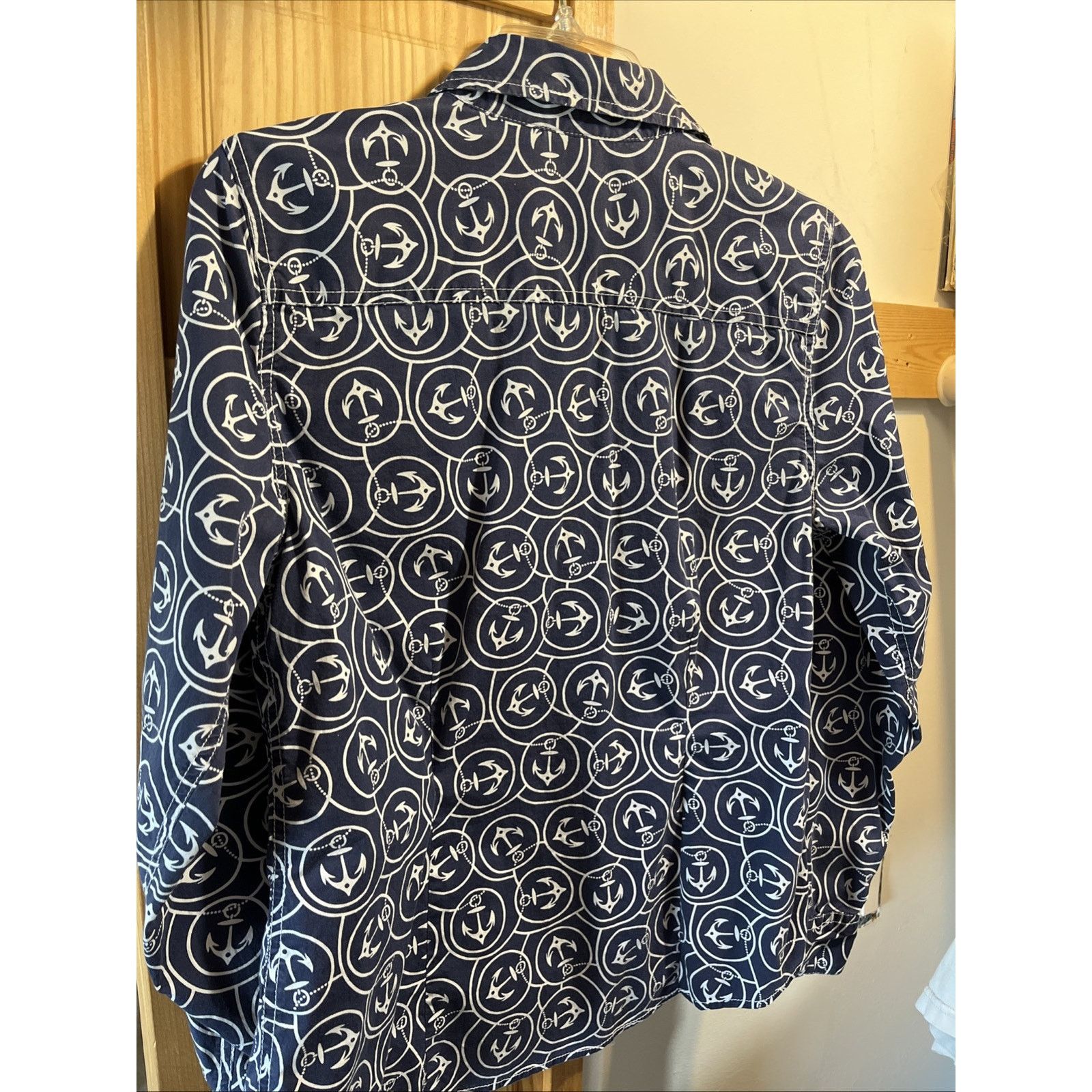 L.L. Bean LL Bean Top Women’s M Blue Anchor Print LS Stretch Shirt Size M / US 6-8 / IT 42-44 - 9 Thumbnail