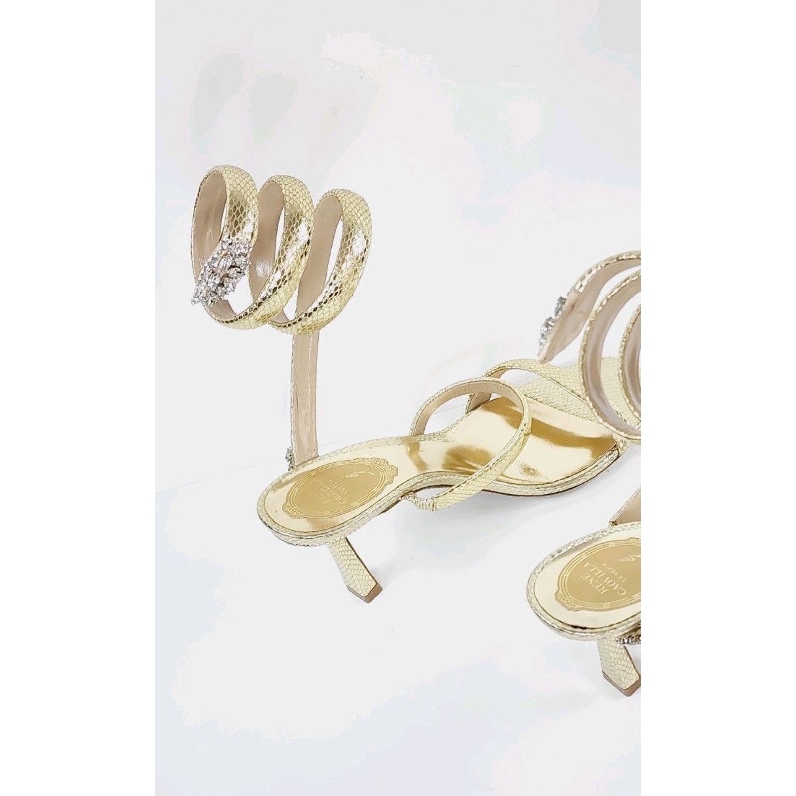 Rene Caovilla $1268 RENE CAOVILLA Leather Sandals US7 UK4EU37 Snake Design Size US 7 / IT 37 - 4 Thumbnail