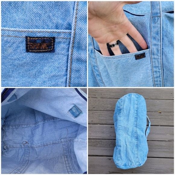 Vintage 90s y2k Bratz Blue Jean Denim School Hobo Large Lapt