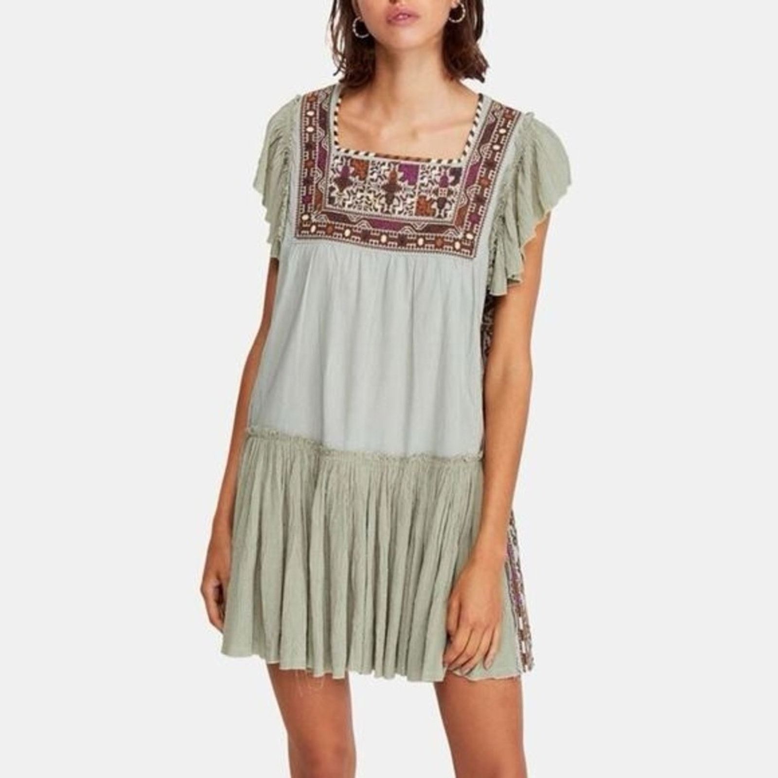 Free People Free People Day Glow Boho Embroidered Mini Dress Womens Med Size M / US 6-8 / IT 42-44 - 5 Thumbnail