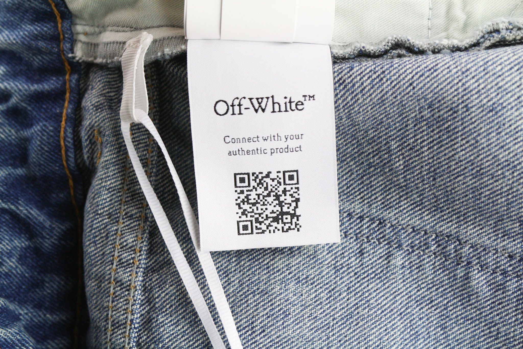 Off-White W27 Slim Flared Washed Zipped Cotton Blue 80242 Size 27" / US 4 / IT 40 - 10 Thumbnail