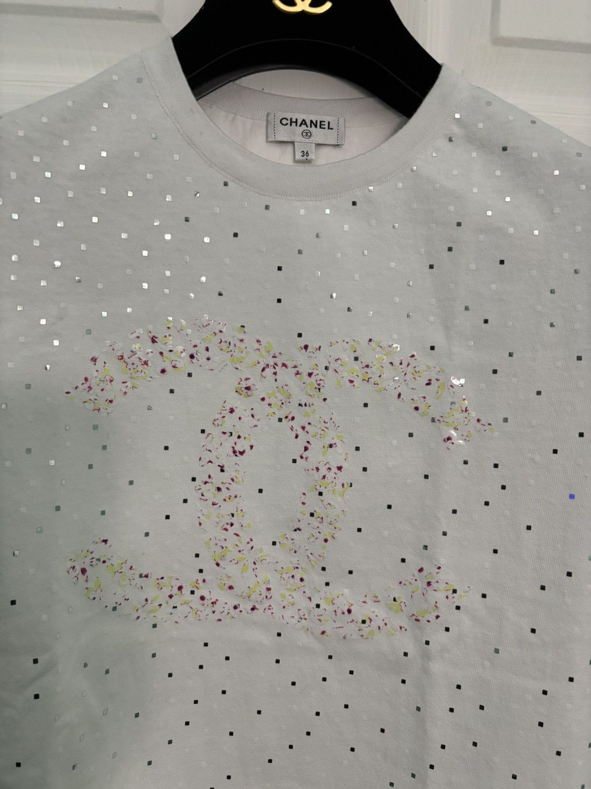 Chanel $4,000 CHANEL CC Floral Monogram Top Confetti. Exclusive! Size XS / US 0-2 / IT 36-38 - 3 Thumbnail