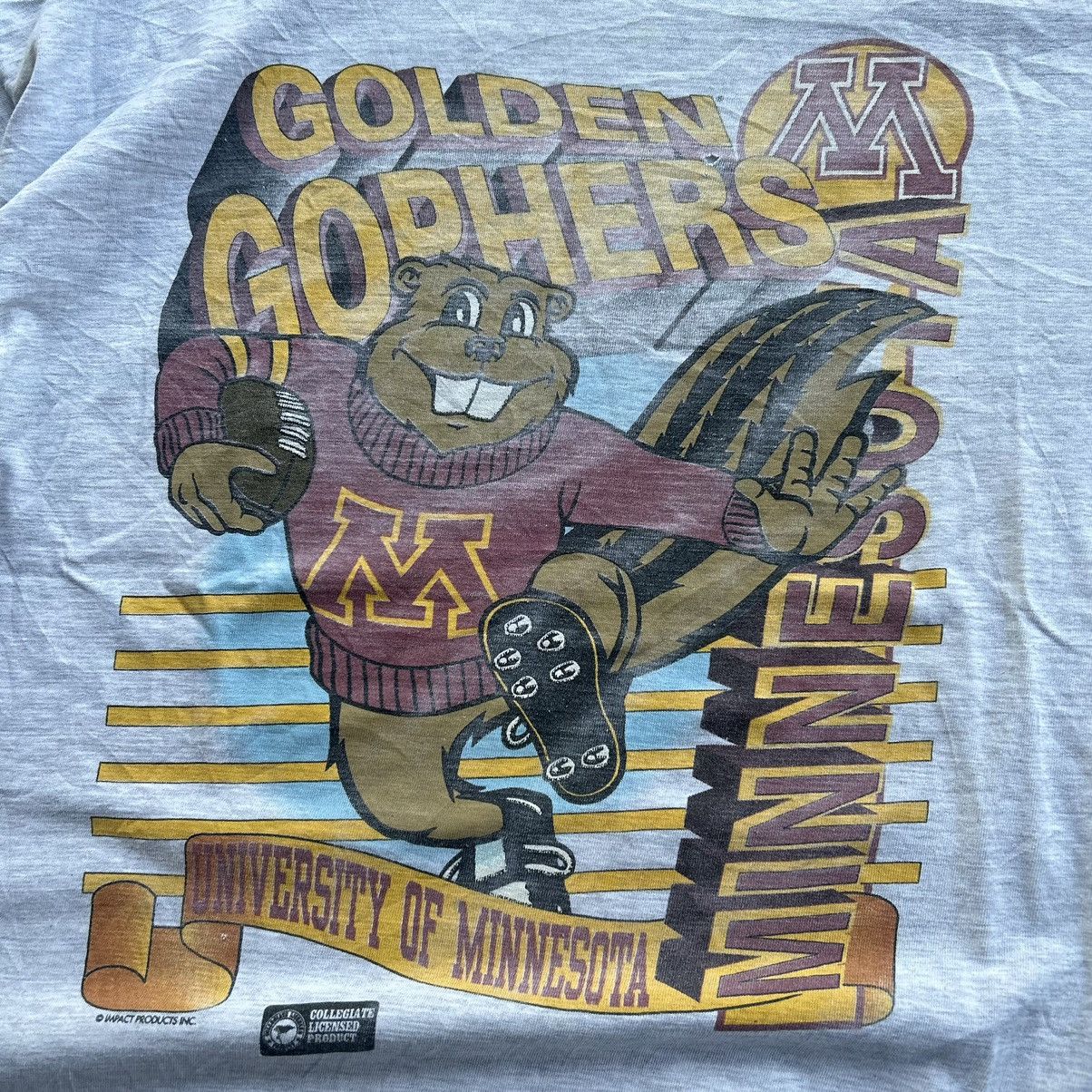 Vintage Vintage 90s Faded Minnesota Golden Gophers Mascot T Shirt Size US XL / EU 56 / 4 - 9 Thumbnail
