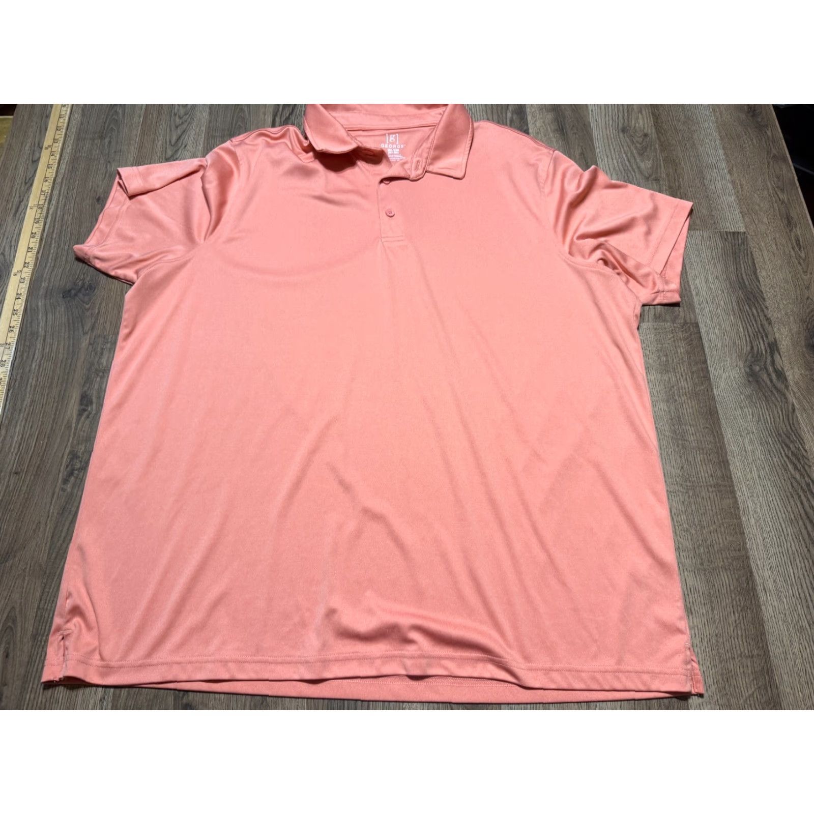 George George Polo Shirt Mens 3XL Orange Short Sleeve Collared Polyester Button Vintage: No Size US XXL / EU 58 / 5 - 2 Thumbnail